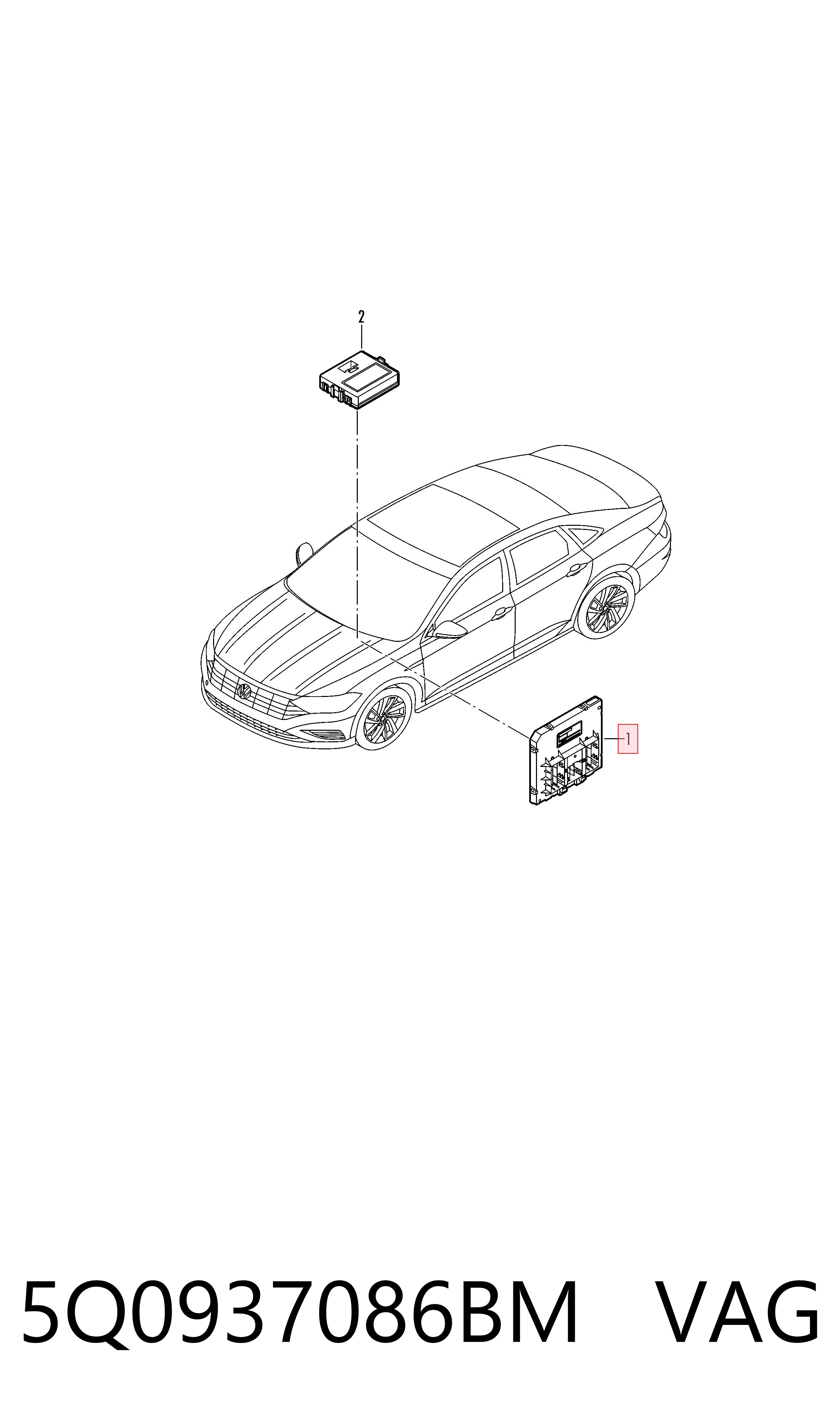 5Q0937086BM VAG Sterownik instalacji elektrycznej wnętrza