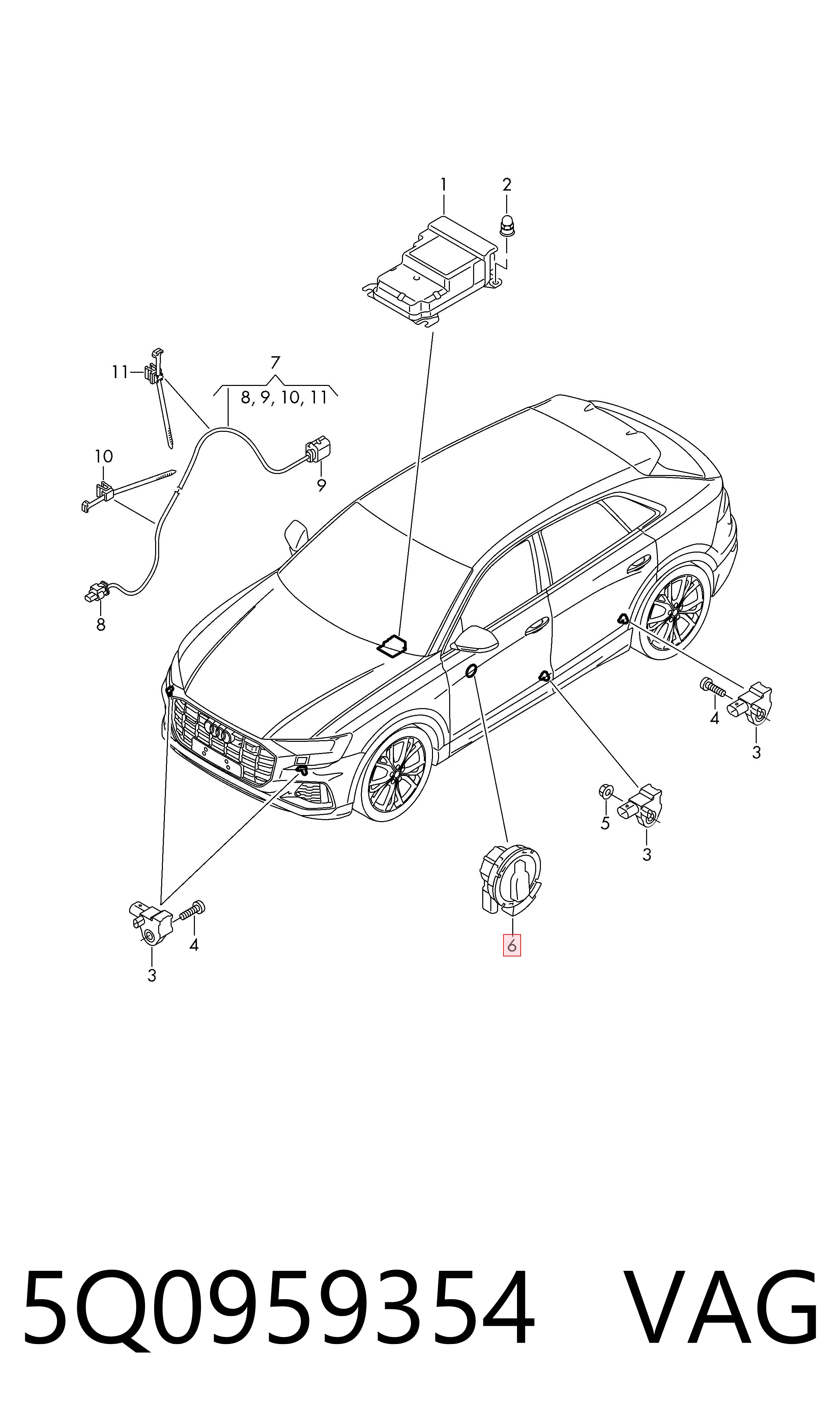 5Q0959354 VAG Czujnik AIRBAG przedni