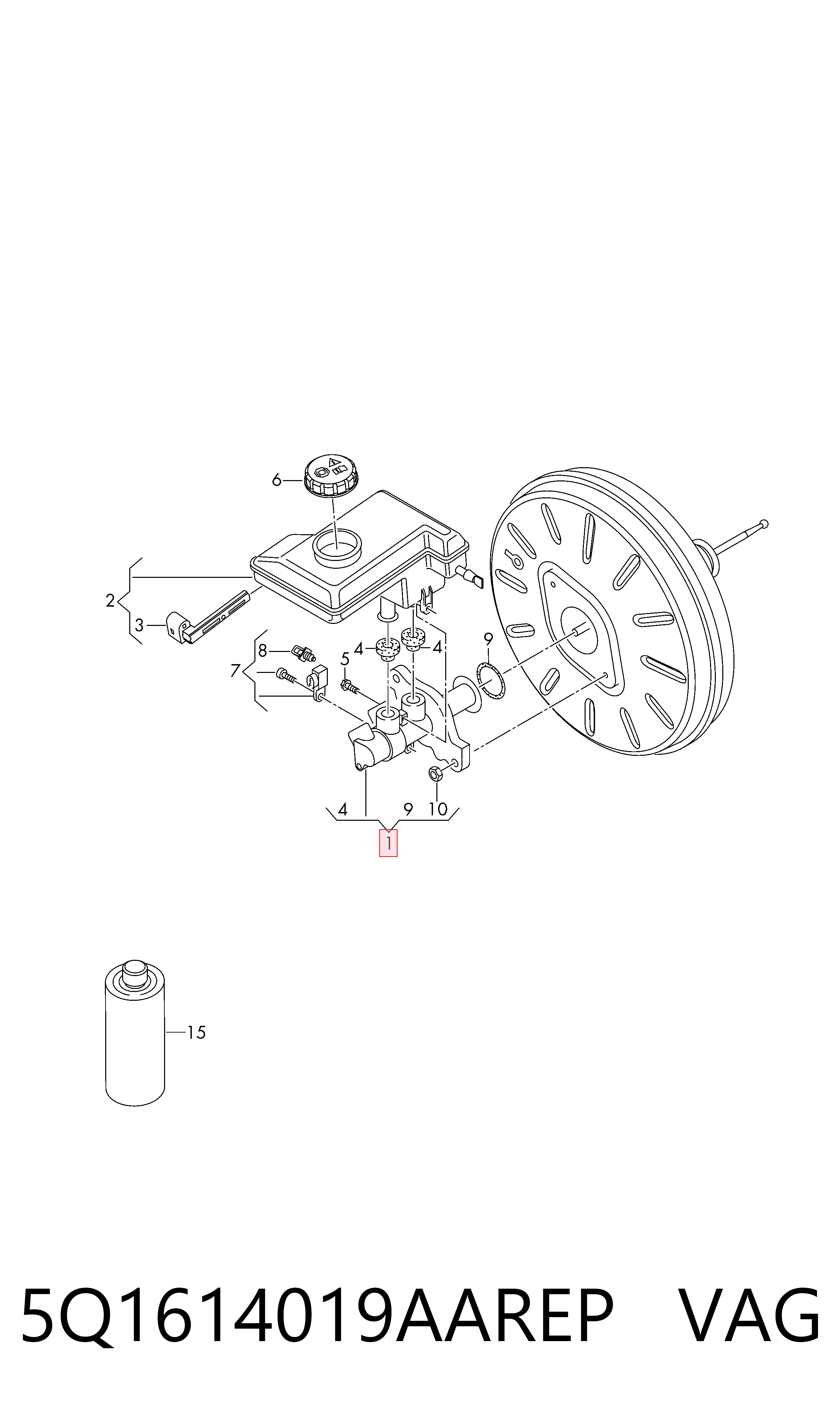 Główny cylinder hamulców do Volkswagen Passat B8 3G2, CB2