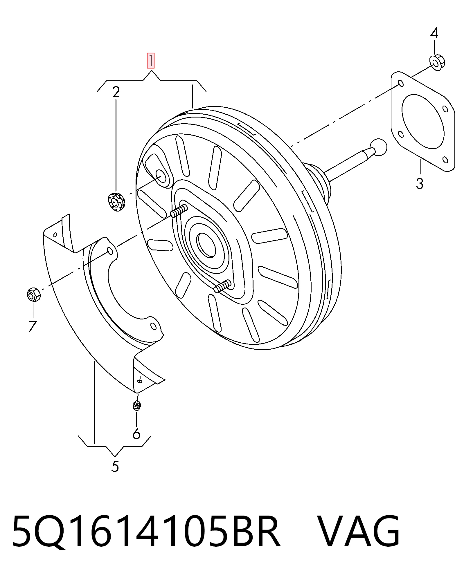 Wzmacniacz próżniowy hamulców Volkswagen Golf ALLTRACK VII kombi (BA5, BV5) (2014 - 2020) cena, od 85,28 USD