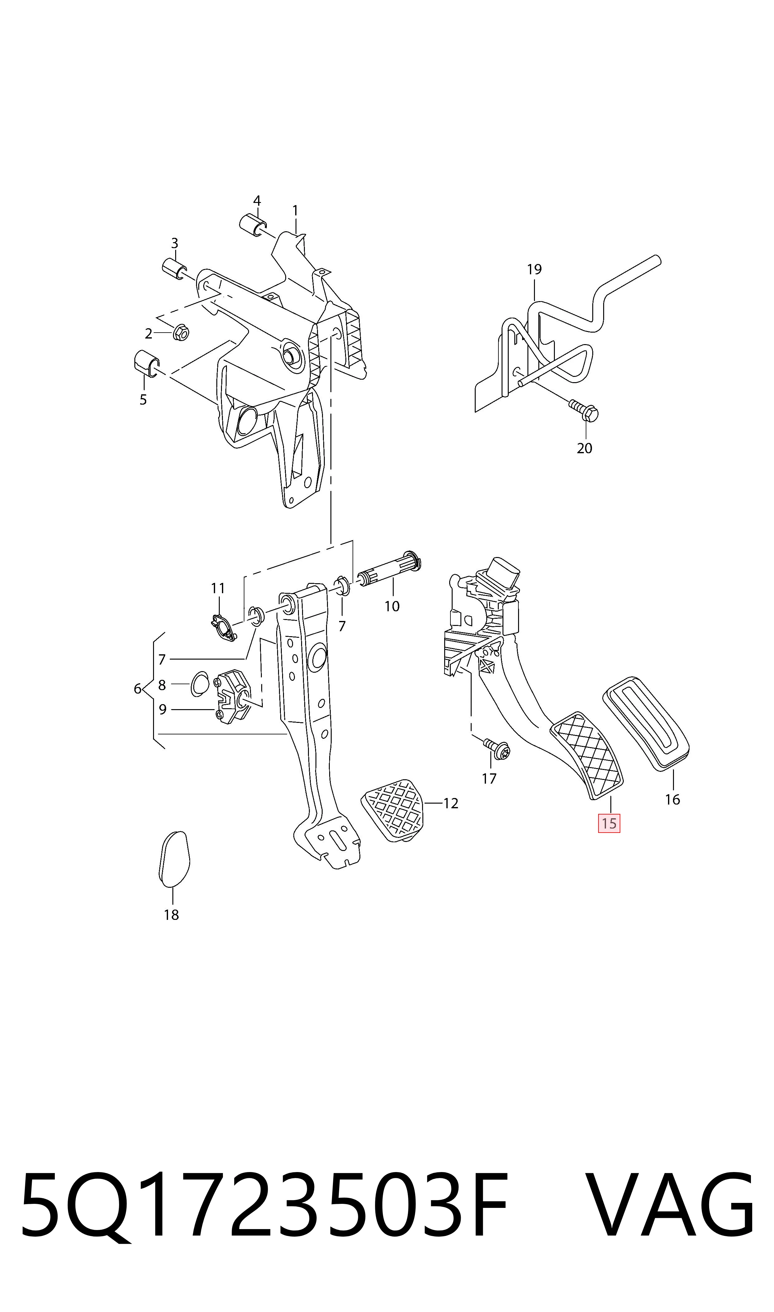 Pedał przyspieszenia (gazu) Volkswagen Golf ALLTRACK VII kombi (BA5, BV5) (2014 - 2020) cena, od 40,93 USD