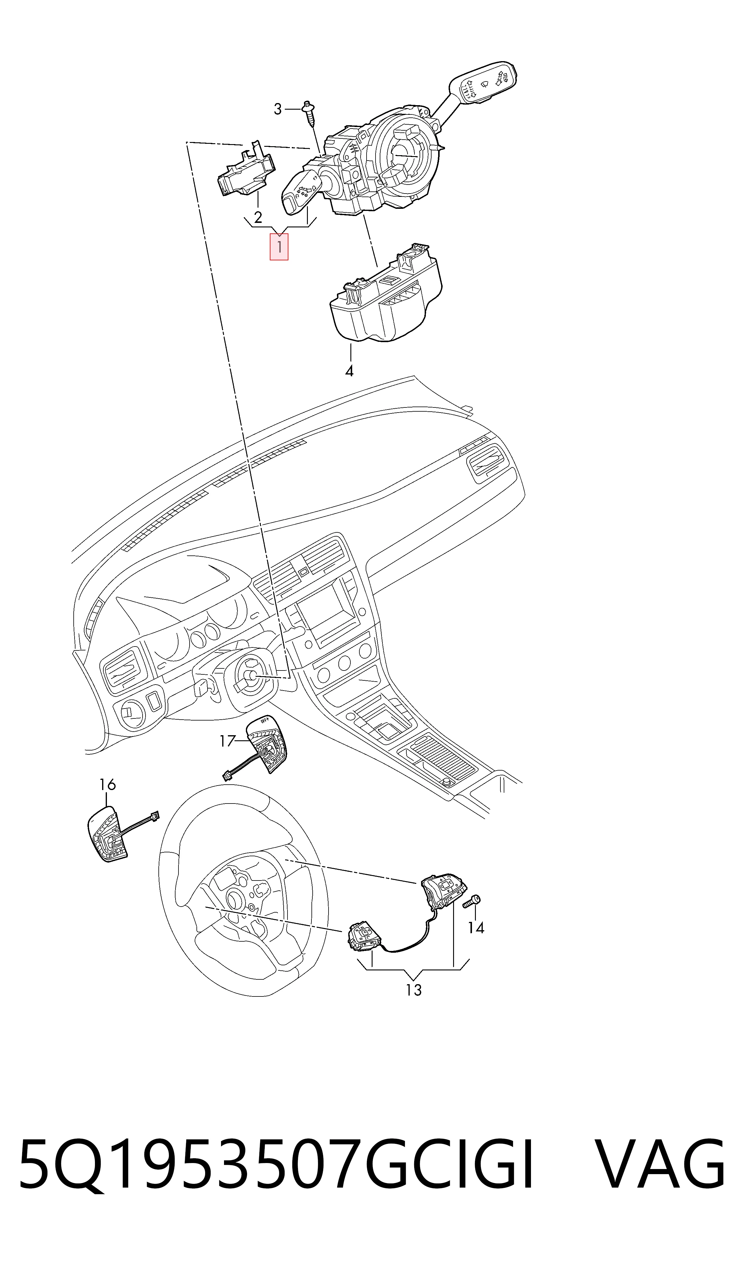 Kupić Pierścień kontaktowy AIRBAG, taśma kierownicy  Skoda Octavia IV NX3, NN3, PV3 w dobrej cenie
