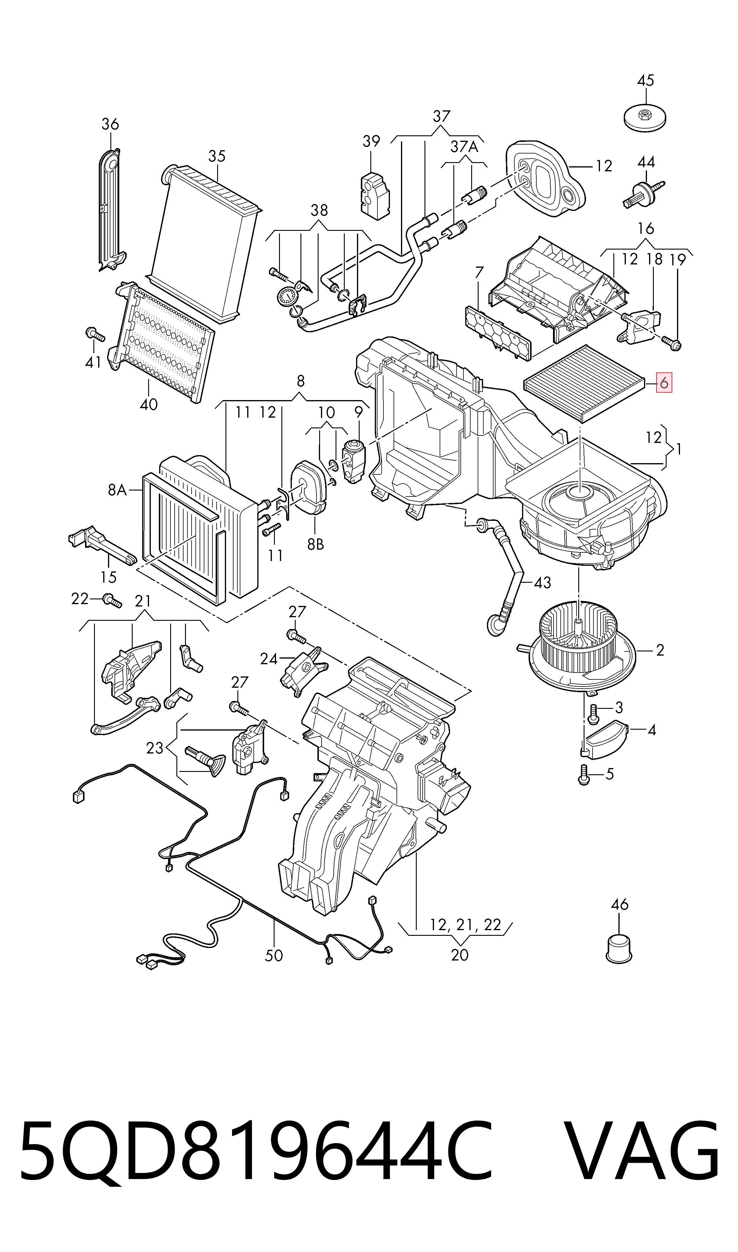 5QD819644C VAG Filtr kabiny