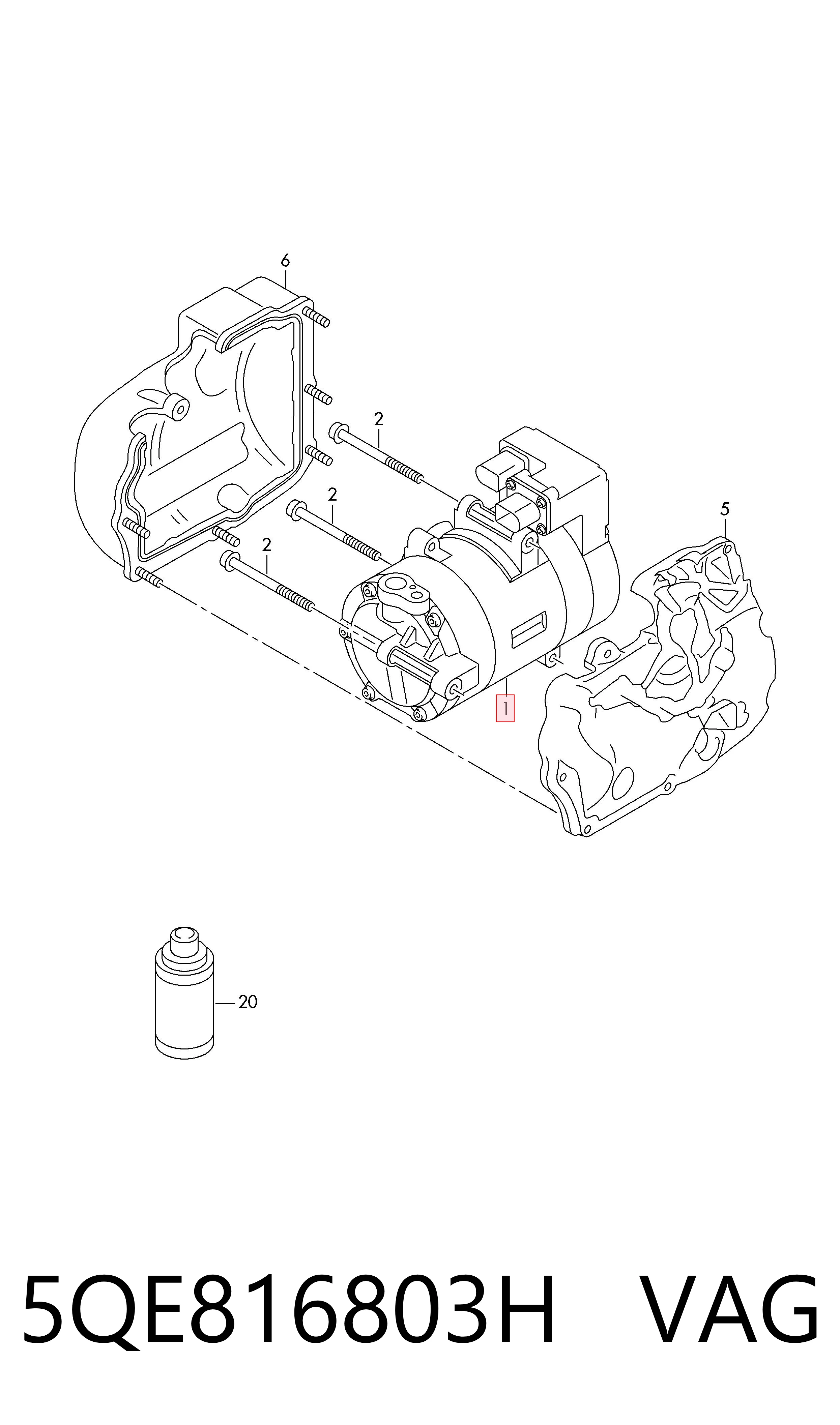 5QE816803H VAG Sprężarka klimatyzacji