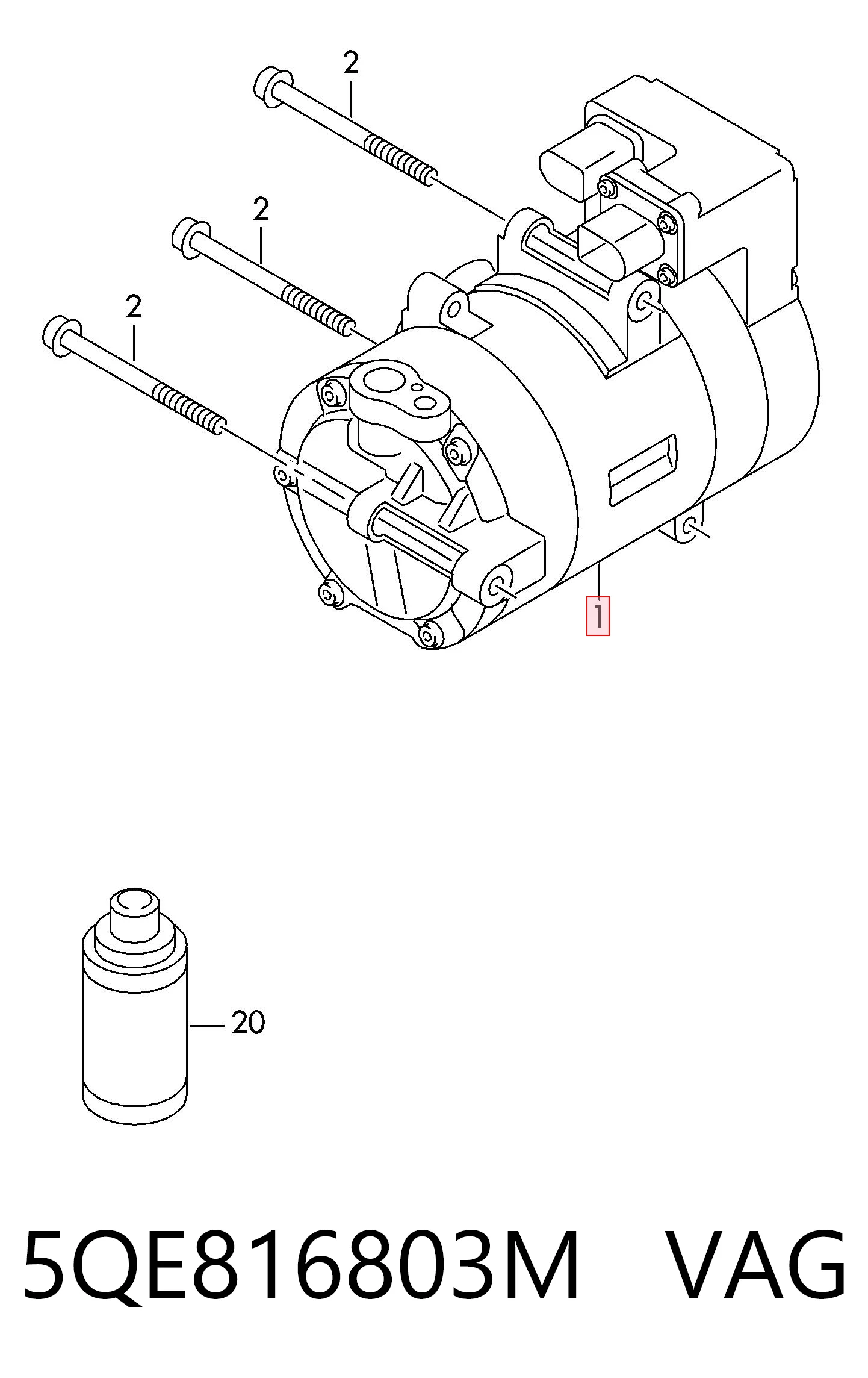 5QE816803M VAG Sprężarka klimatyzacji