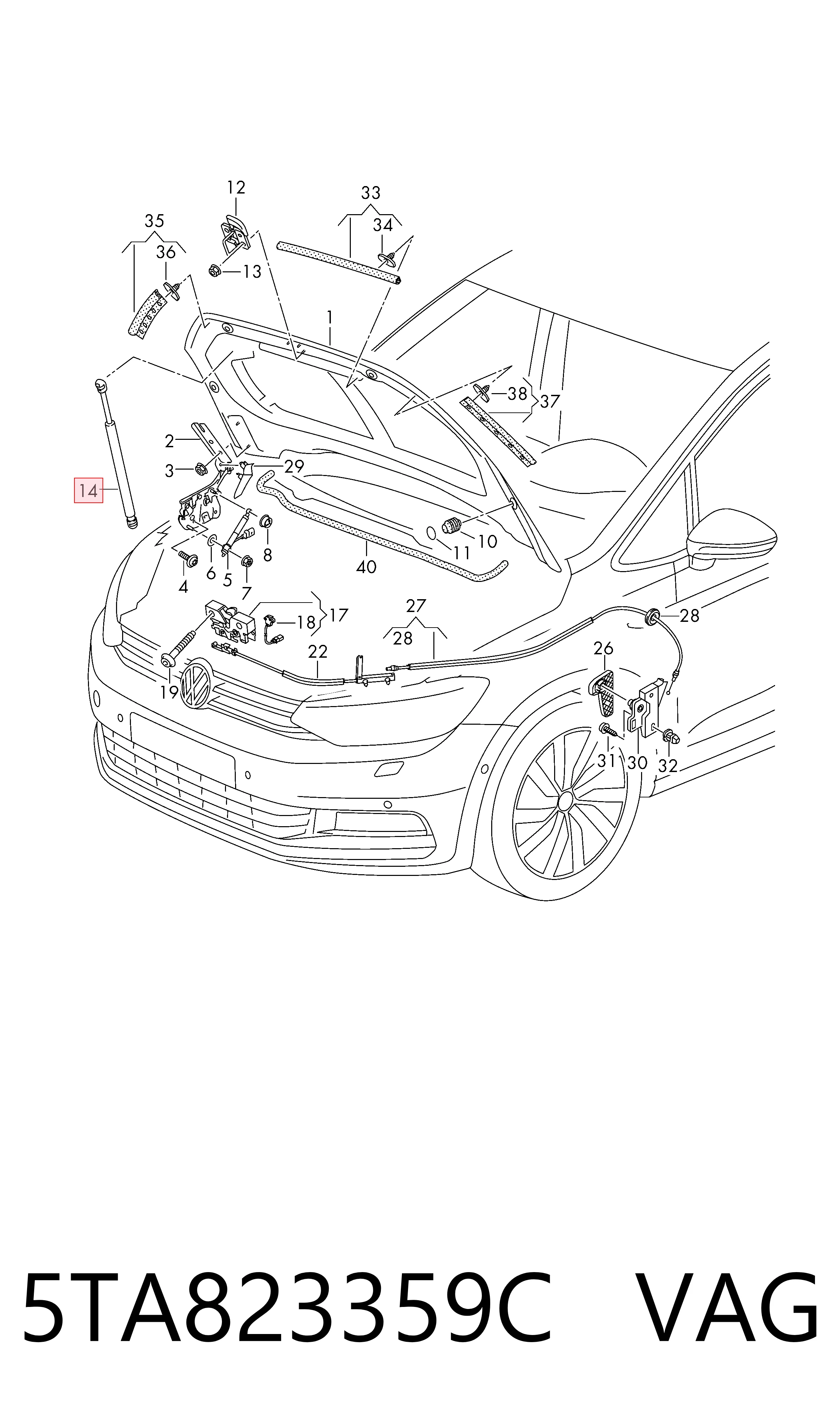 Amortyzator maski Volkswagen Touran III minivan (5T1) (2015 - 2026) cena, od 26,06 USD