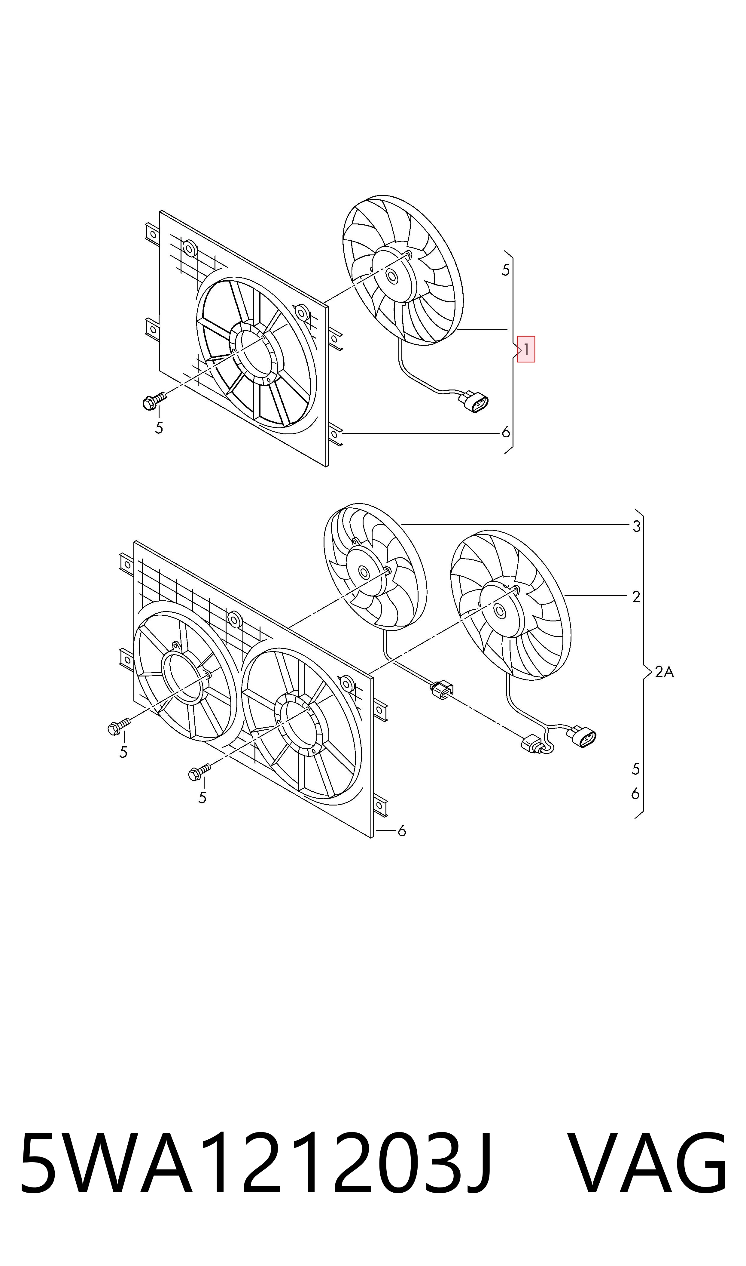 Wentylator elektryczny układu chłodzenia kompletny (silnik+wirnik) Skoda Octavia IV A8 hatchback (NX3, NN3, PV3) (2020 - 2026) cena, od 382,00 USD