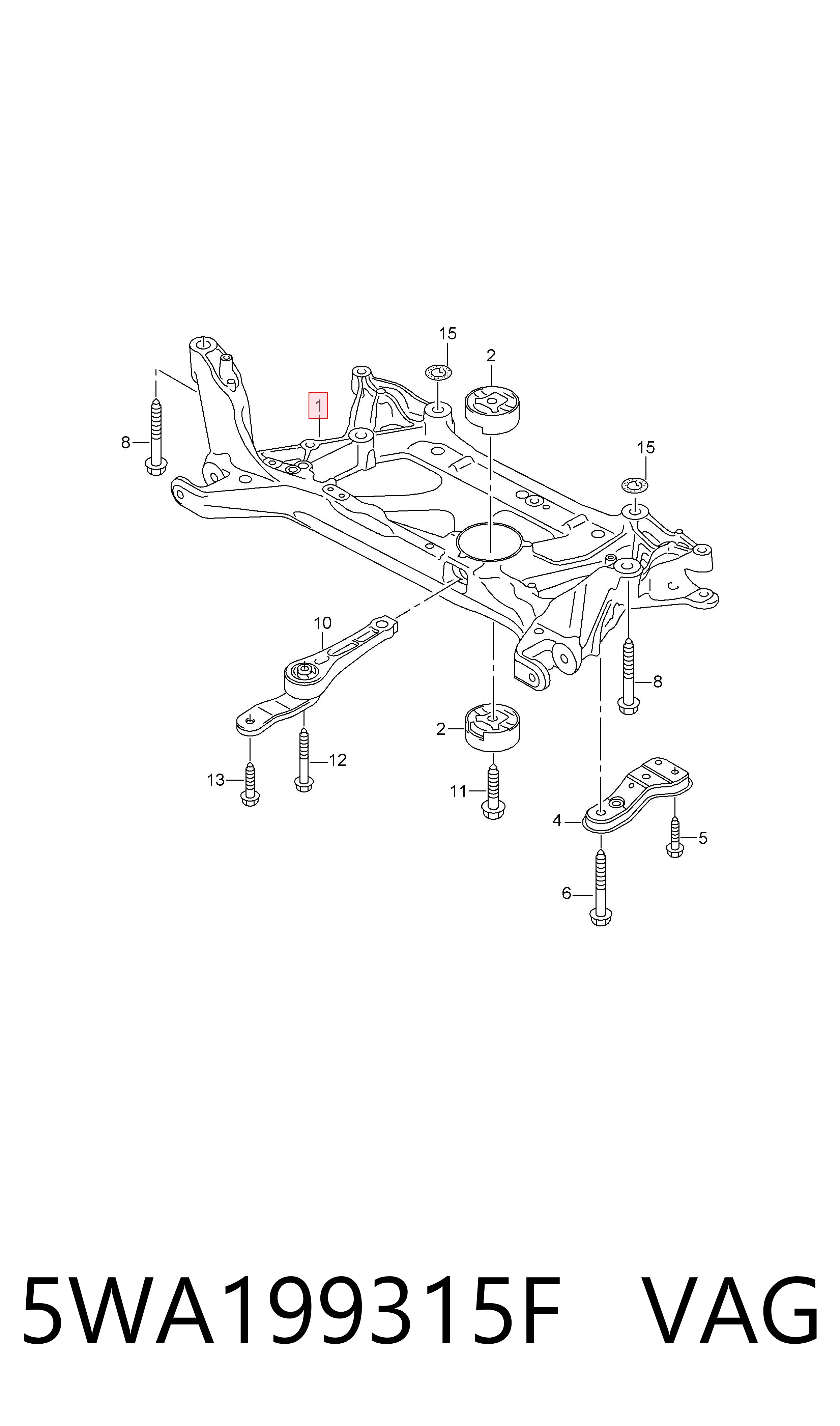 Korpus osi przedniej Volkswagen Golf VIII hatchback (CD1, DA1) (2019 - 2026) cena, od 223,04 USD