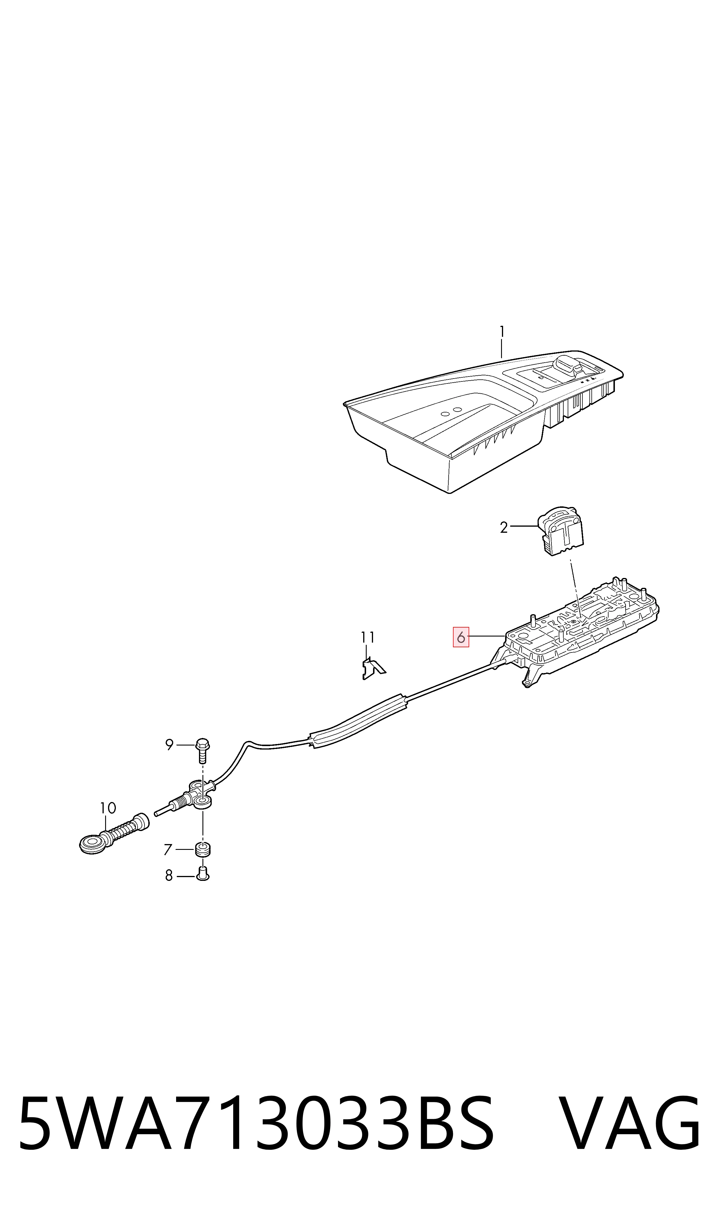 Do koszyka Mechanizm zmiany biegów (cięgno) Volkswagen Golf VIII CD1, DA1