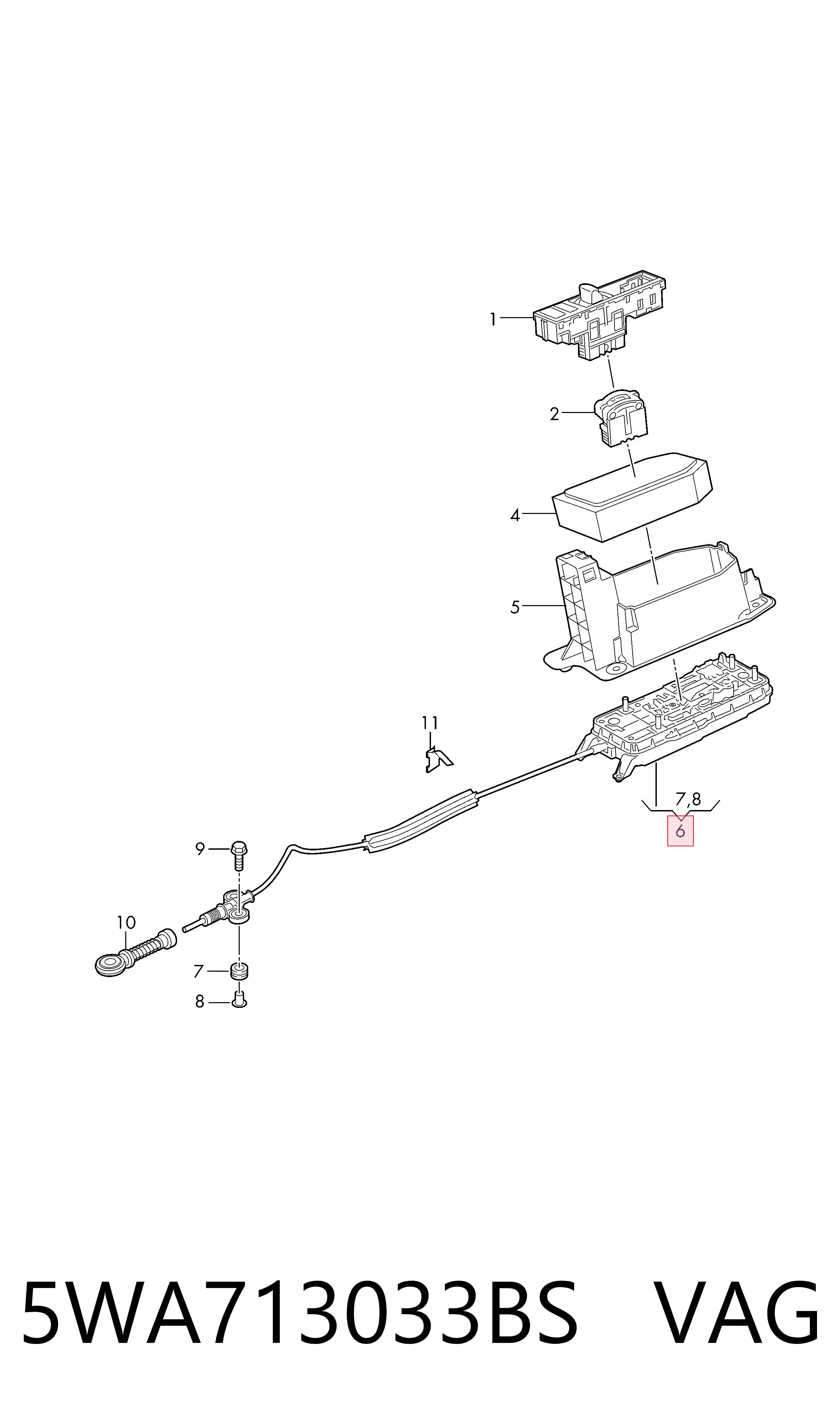 Mechanizm zmiany biegów (cięgno) Volkswagen Golf VIII hatchback (CD1, DA1) (2019 - 2026) cena, od 172,12 USD