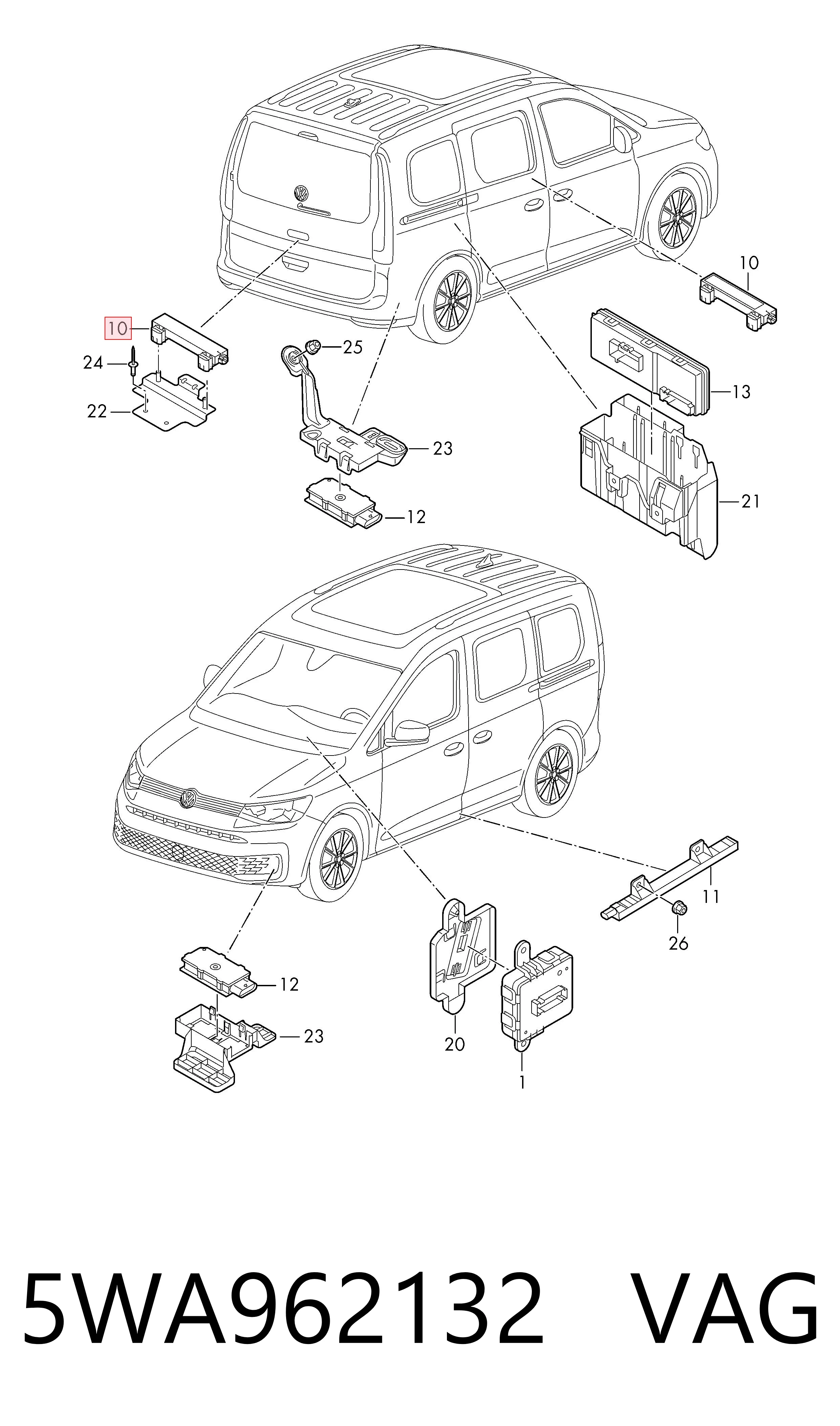 5WA962132 VAG Antena KESSY