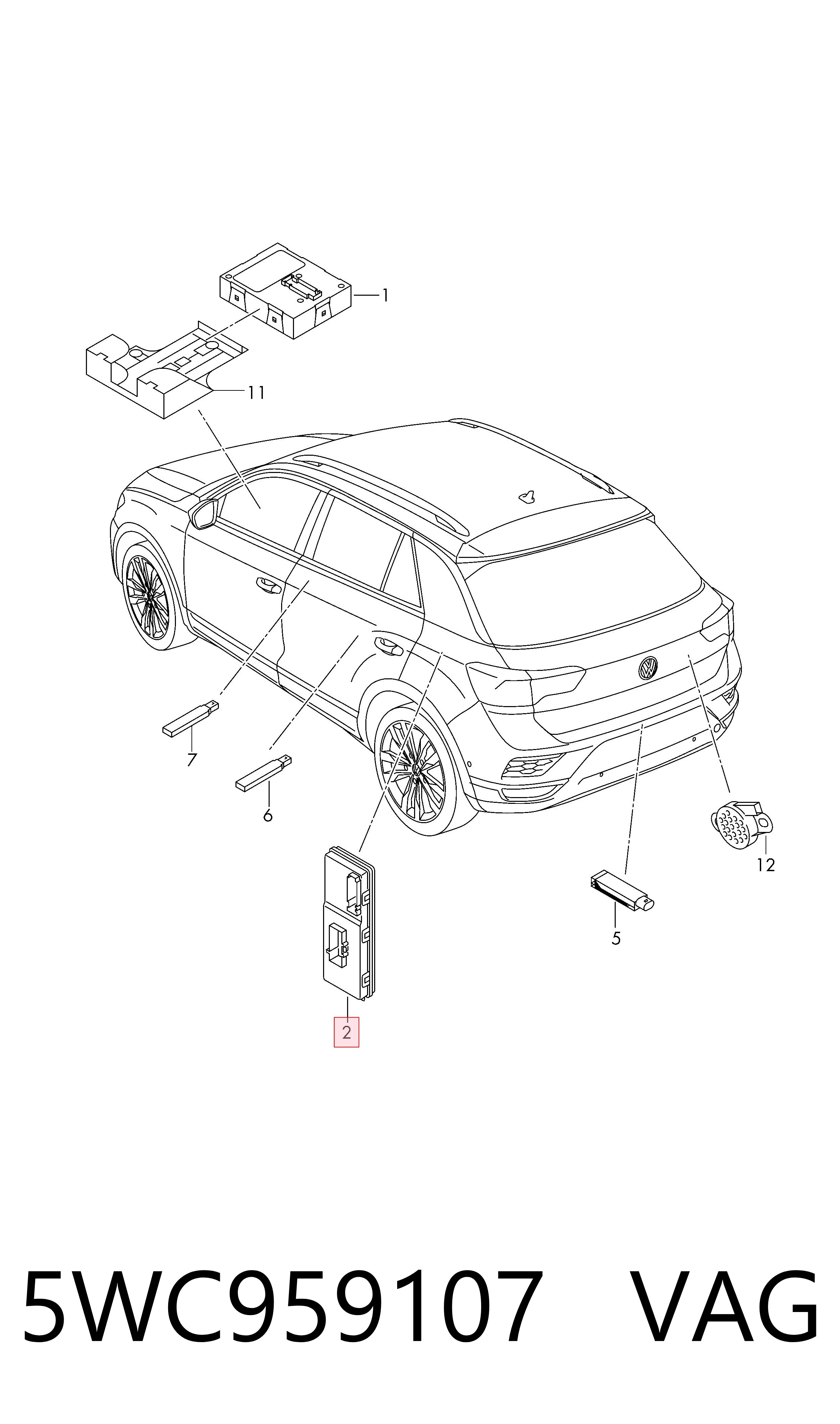  VAG 5WC959107 cena, od 170,57 USD