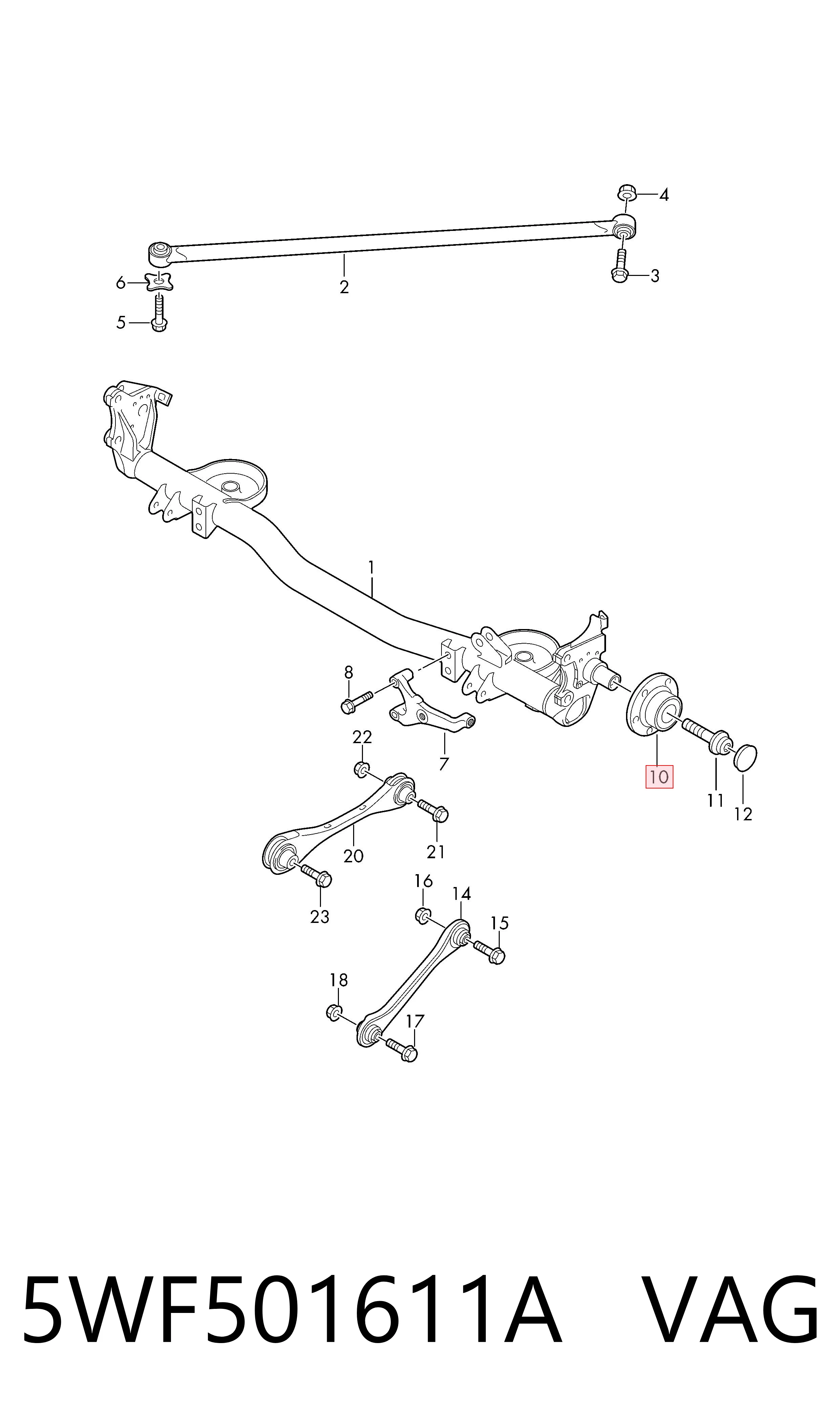 5WF501611A VAG Piasta tylna