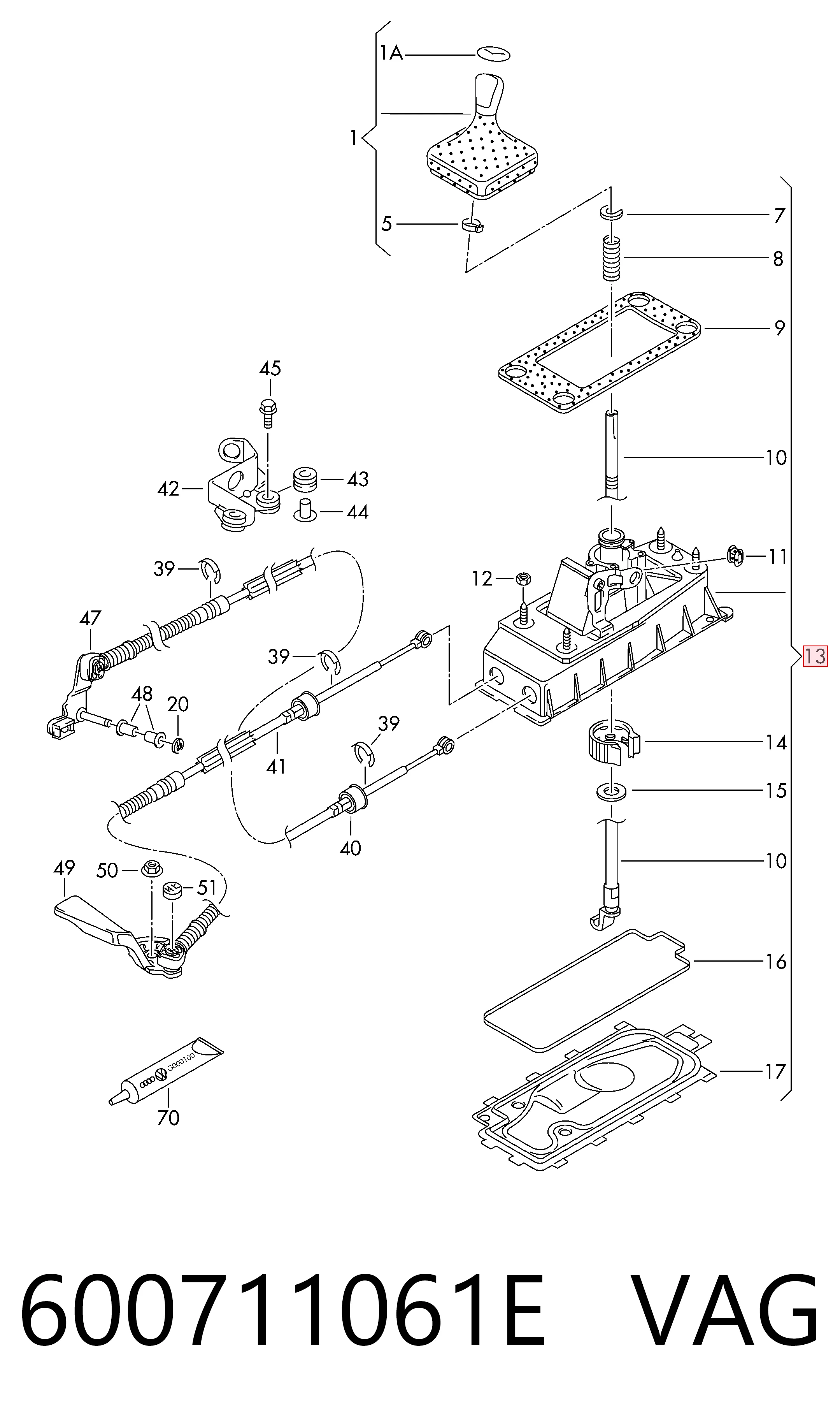 Mechanizm zmiany biegów (cięgno) Volkswagen Polo V RUS sedana (602, 604, 612, 614) (2010 - 2026) cena, od 77,70 USD