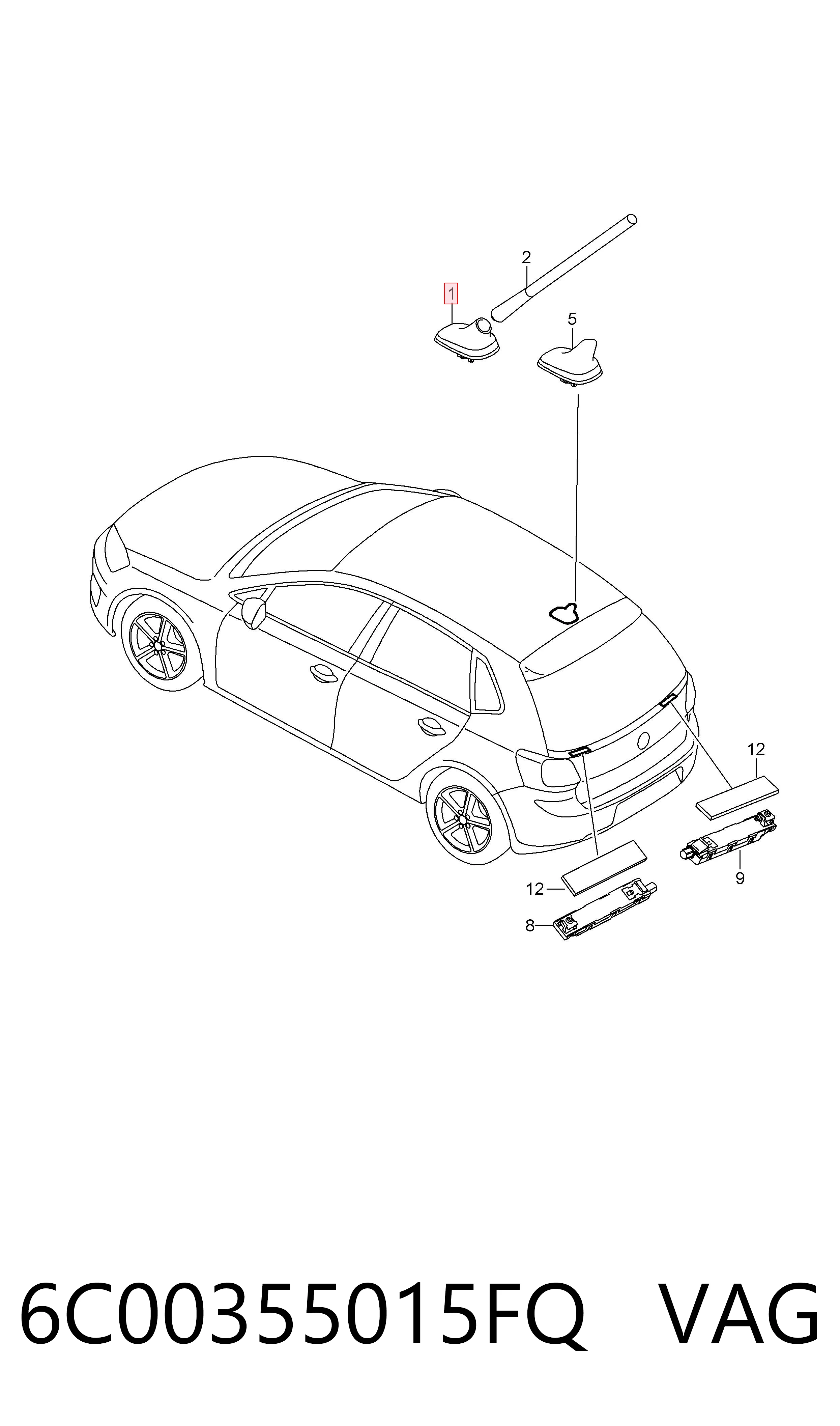 6C00355015FQ VAG Antena