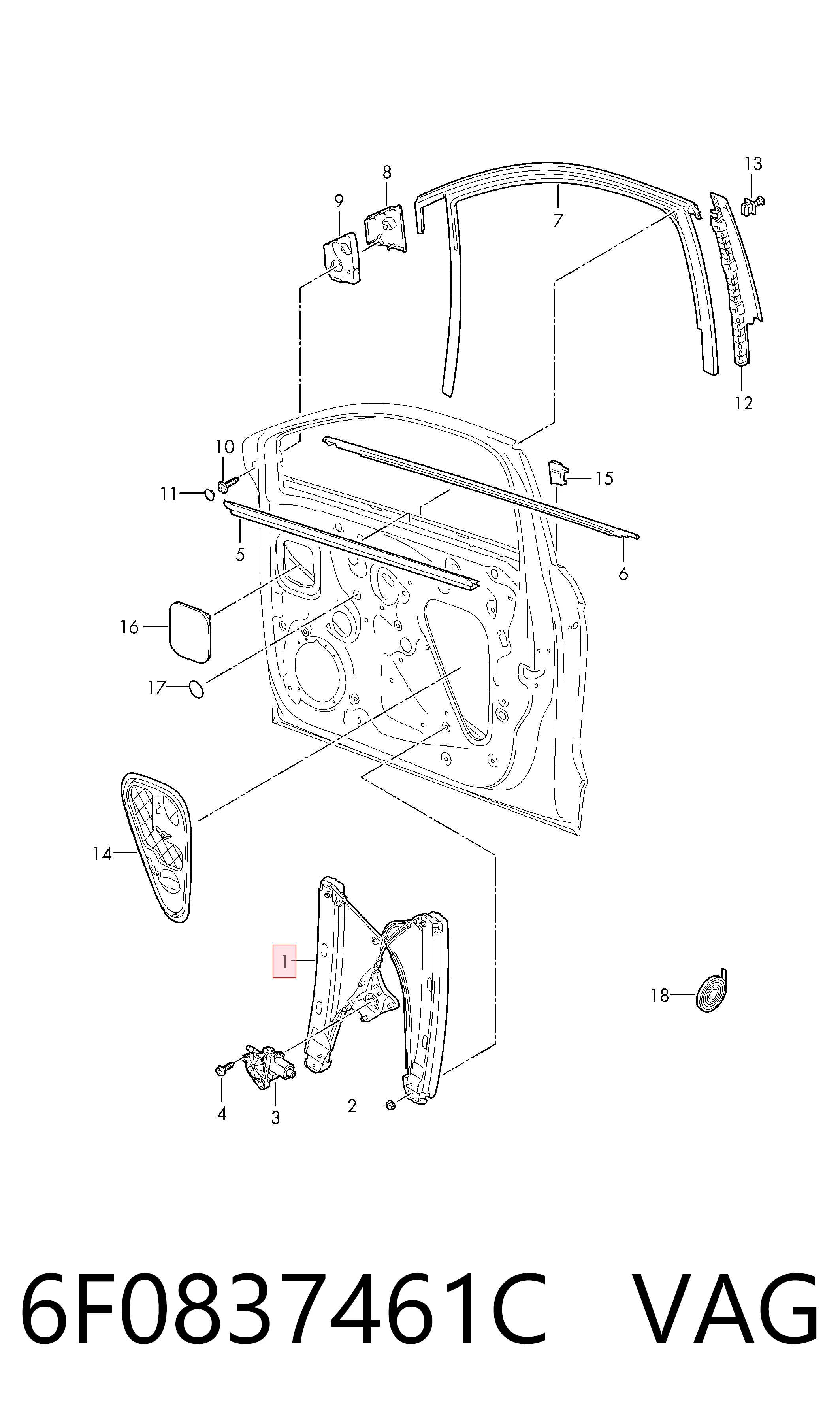  Mechanizm podnoszenia szyby drzwi przednich lewych Seat Ibiza 5