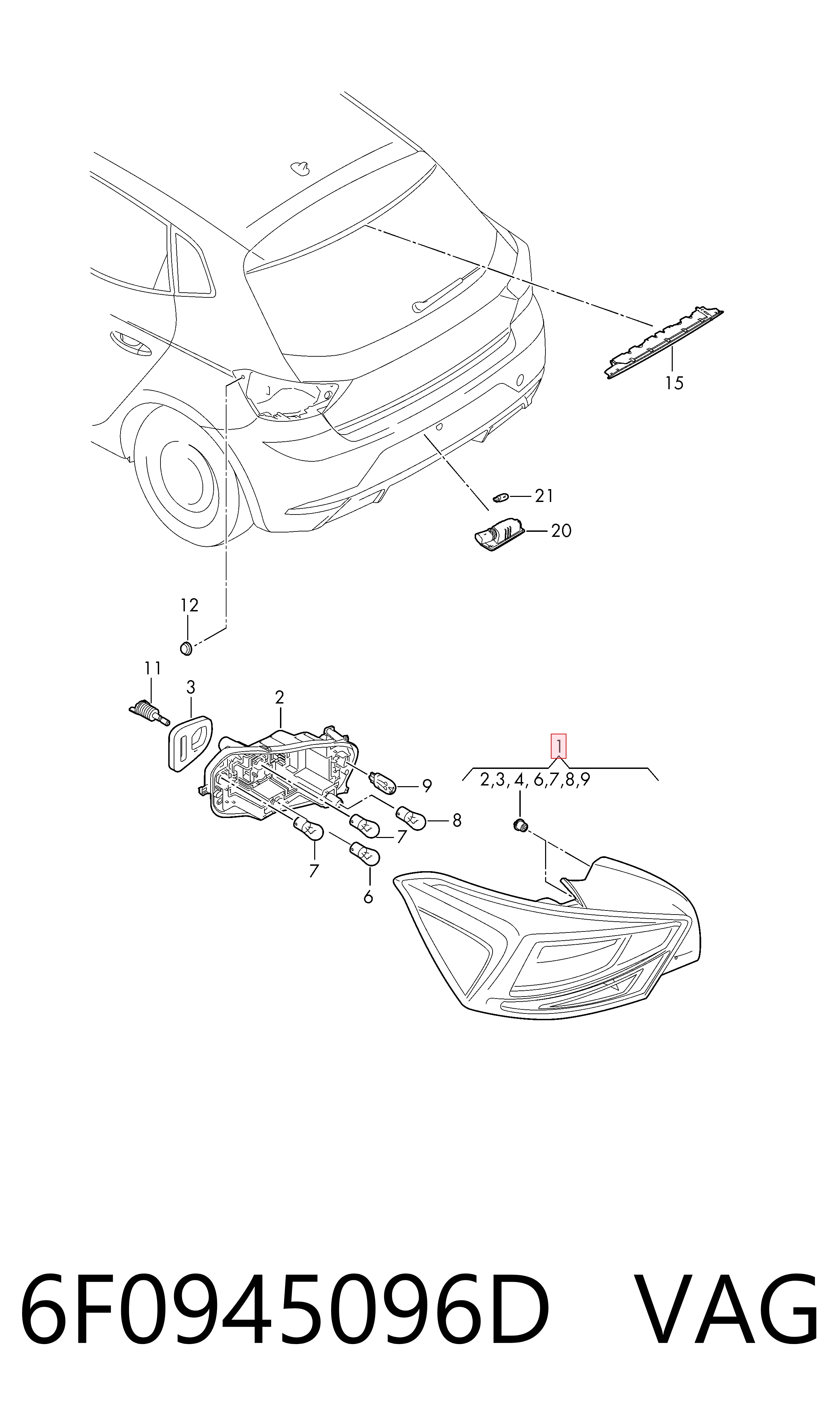 Do koszyka Lampa zespolona tylna prawa Seat Ibiza V KJ1, KJG