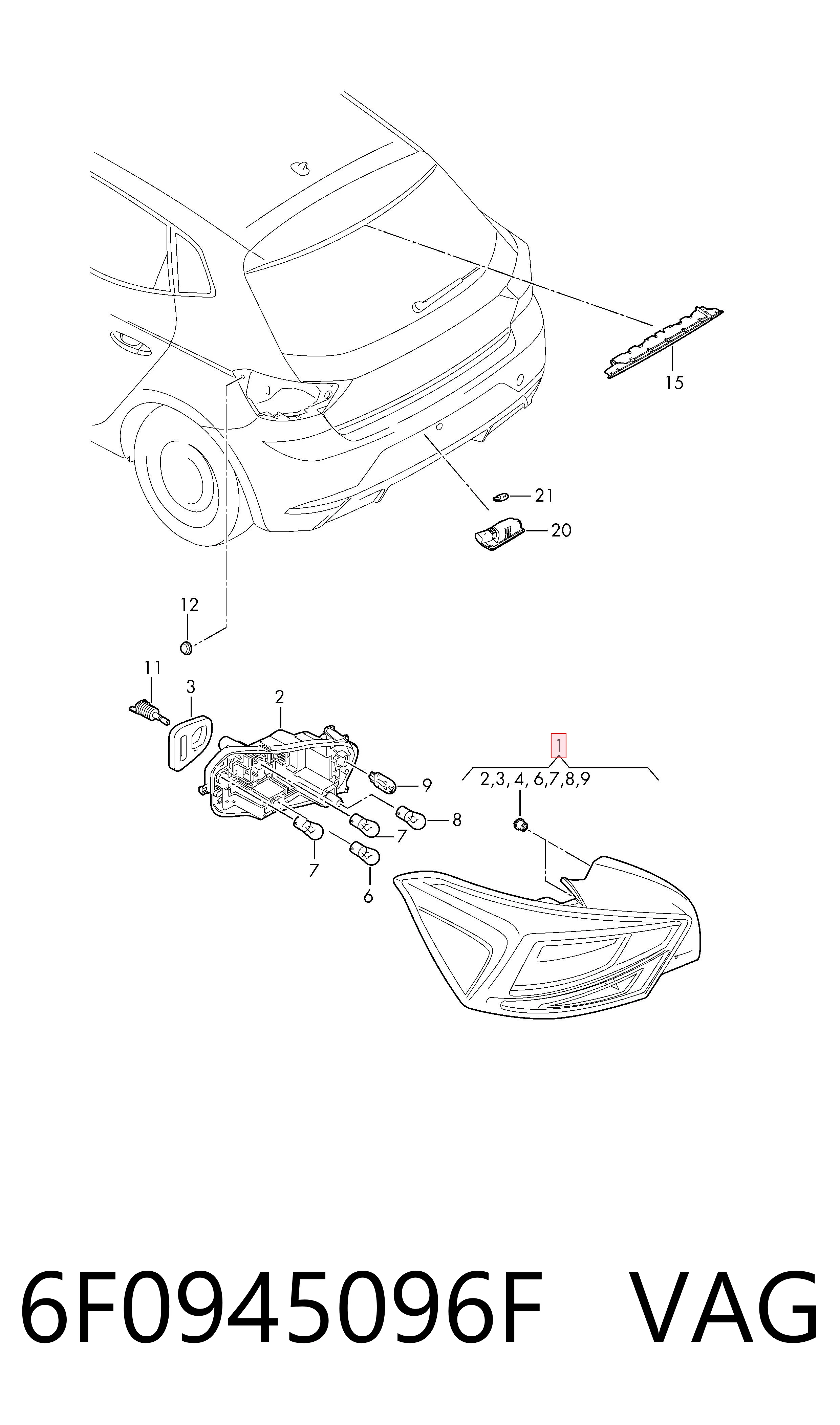  Lampa zespolona tylna prawa Seat Ibiza 5