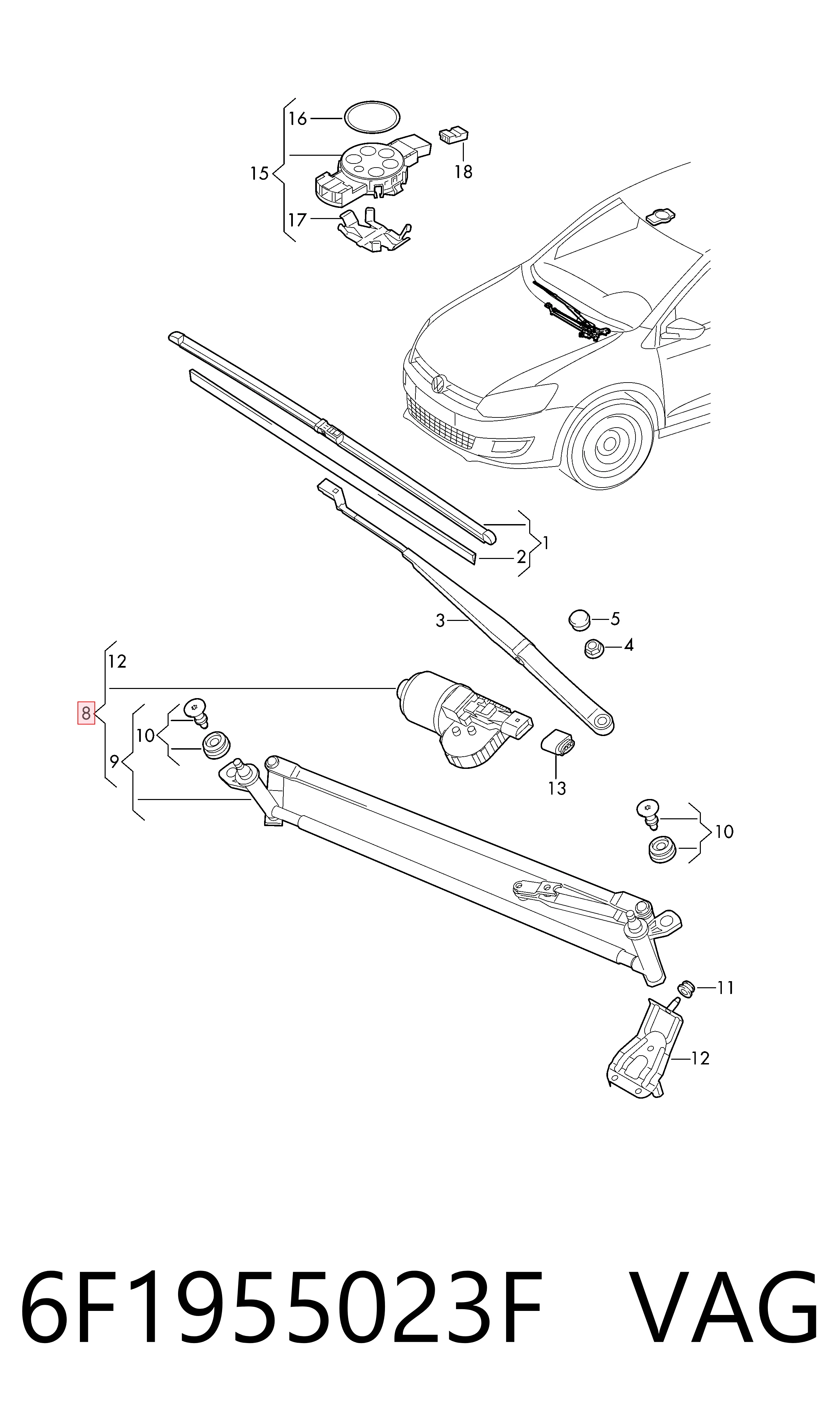 Mechanizm wycieraczek Seat Ibiza V hatchback (KJ1, KJG) (2017 - 2026) cena, od 68,43 USD