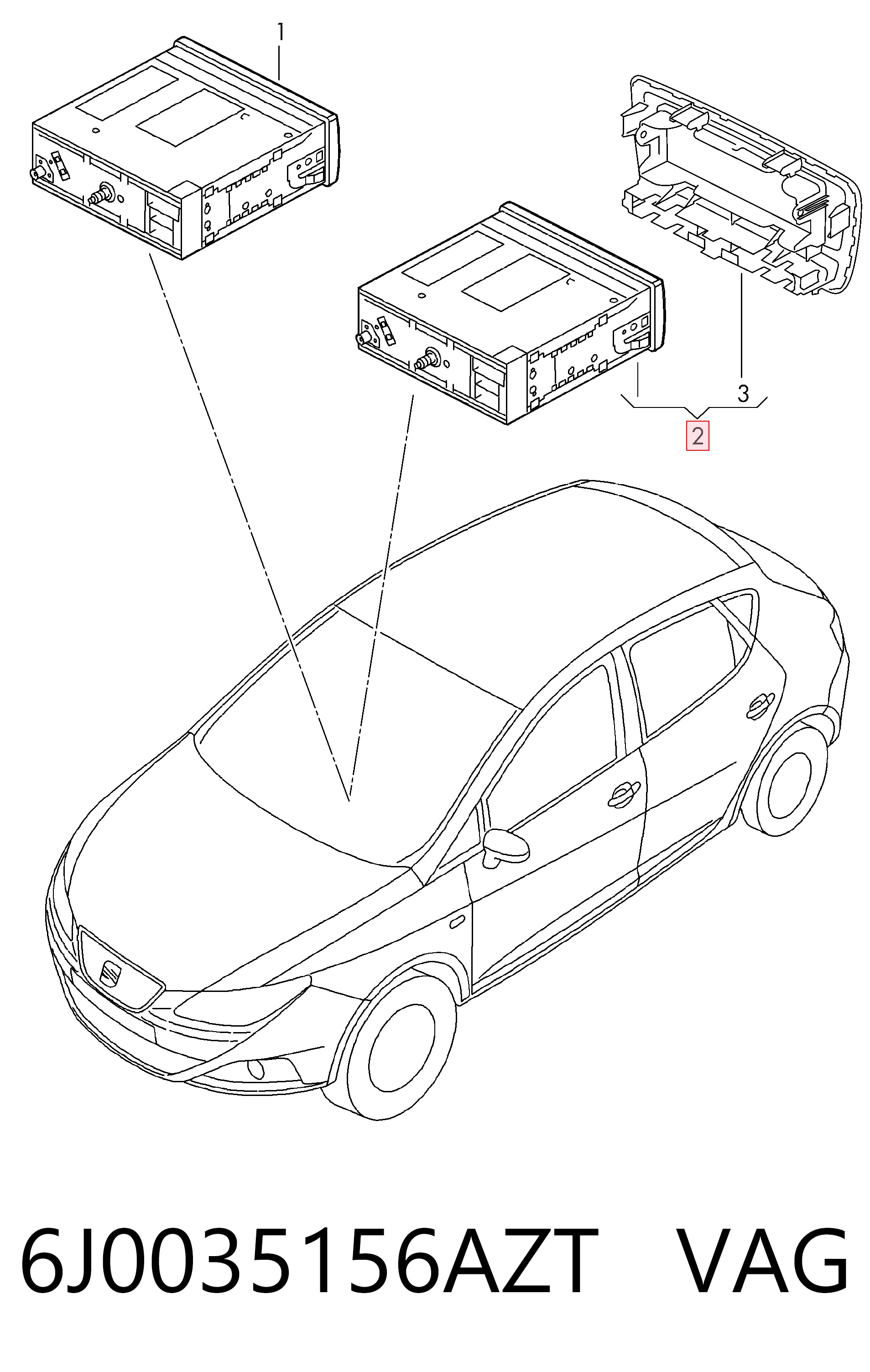 Radioodtwarzacz (radio AM/FM) Seat Ibiza IV hatchback (6J5, 6P1) (2008 - 2017) cena, od 86,22 USD