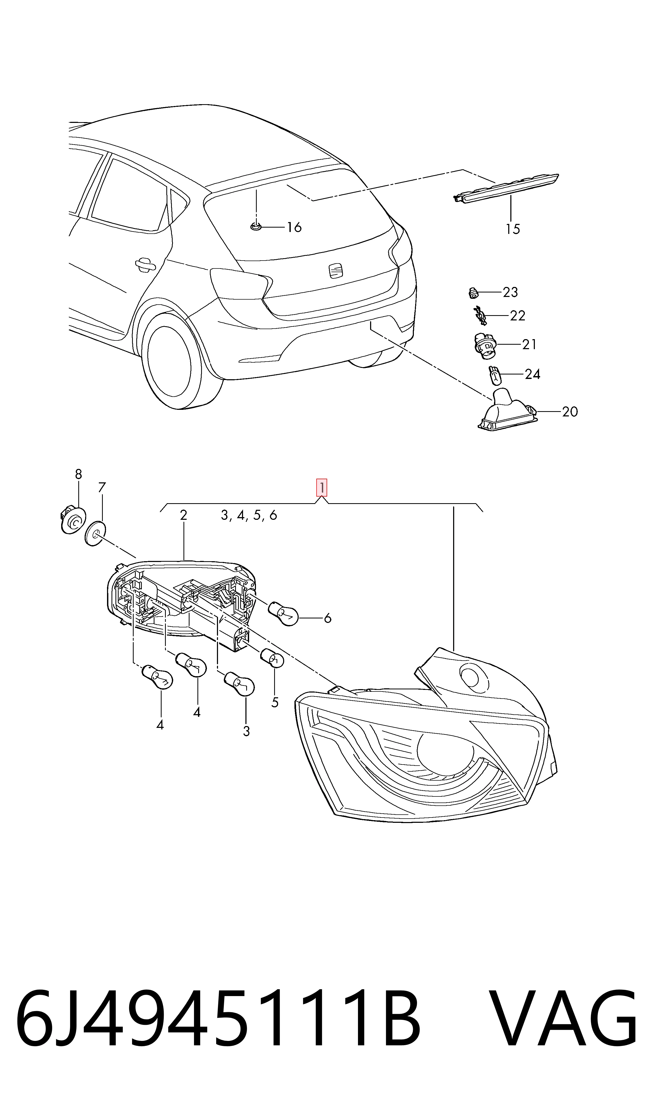 Do koszyka Lampa zespolona tylna lewa Seat Ibiza IV 6J5, 6P1