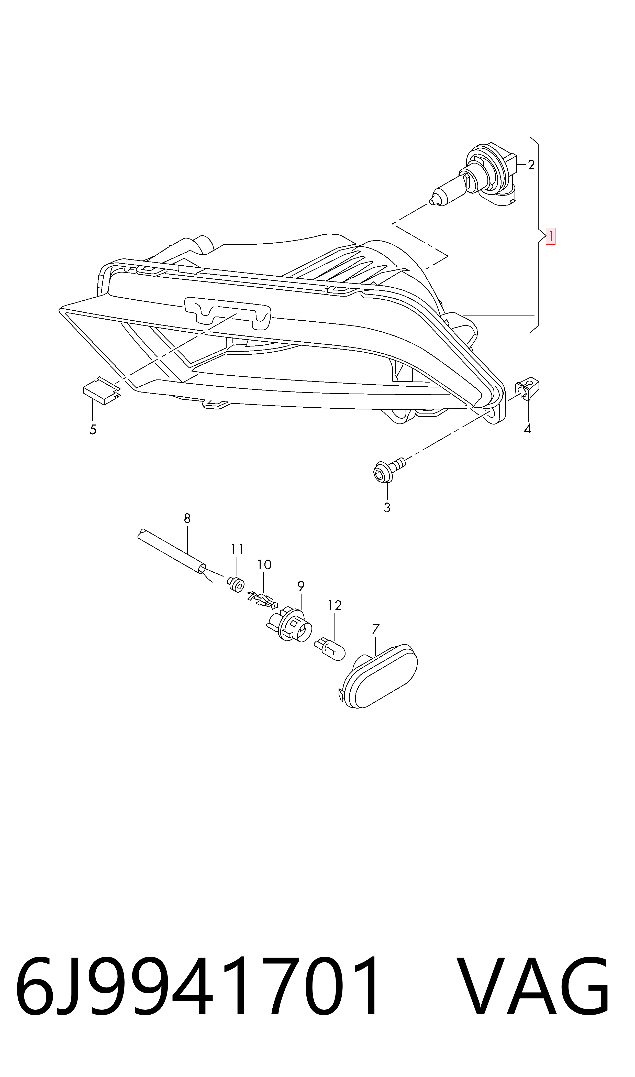 Lampa przeciwmgielna lewa do Seat Ibiza IV 6J5, 6P1