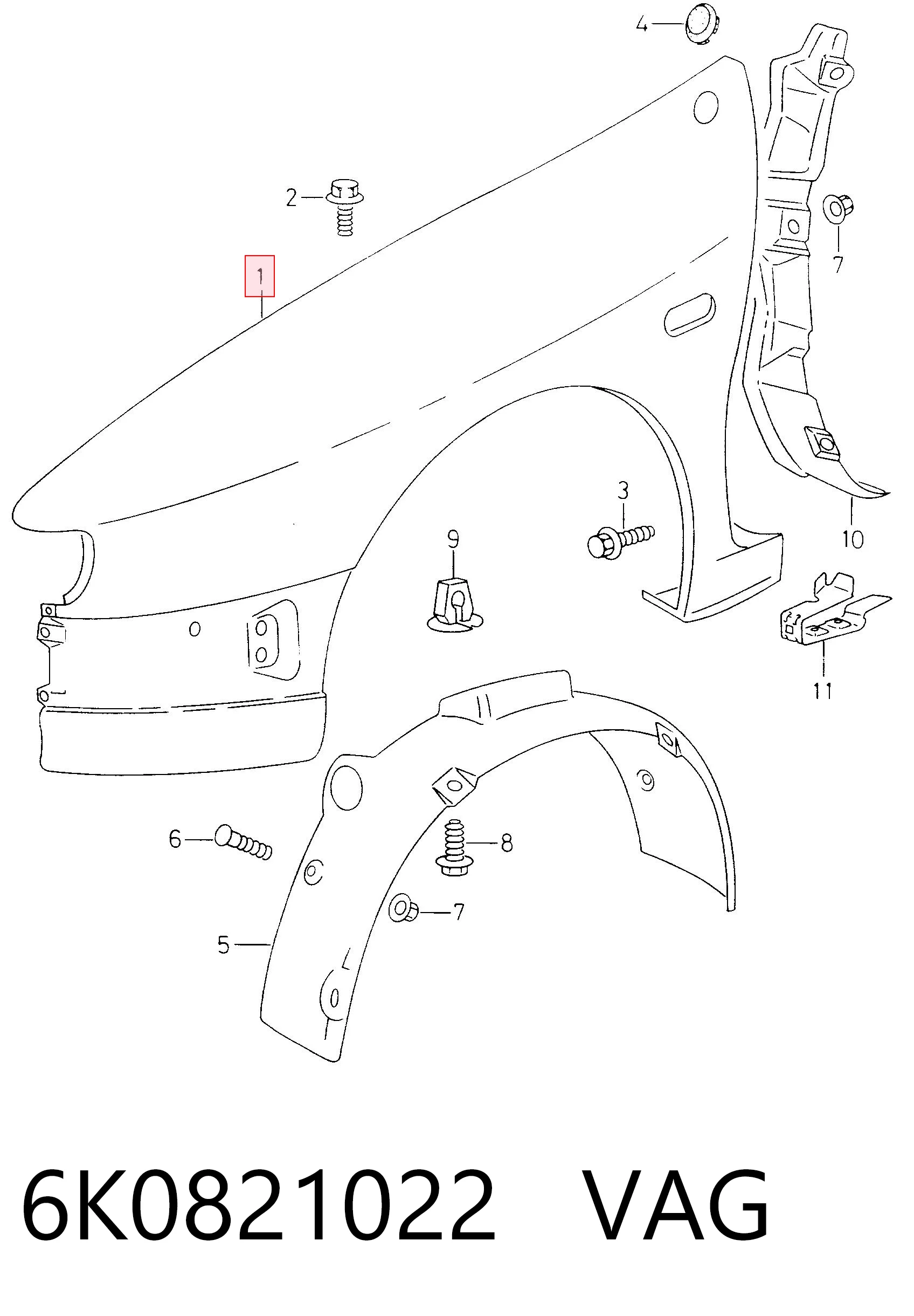 Błotnik przedni prawy do Seat Inca  6K9