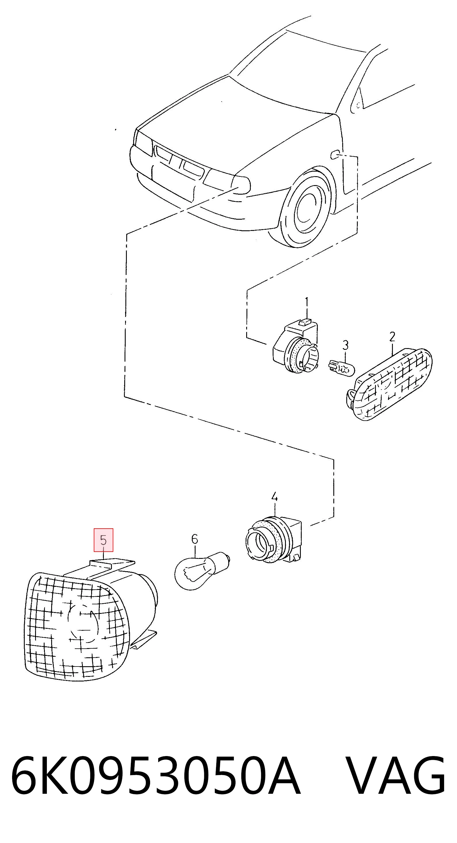 Kierunkowskaz prawy do Seat Cordoba  6K2, C2