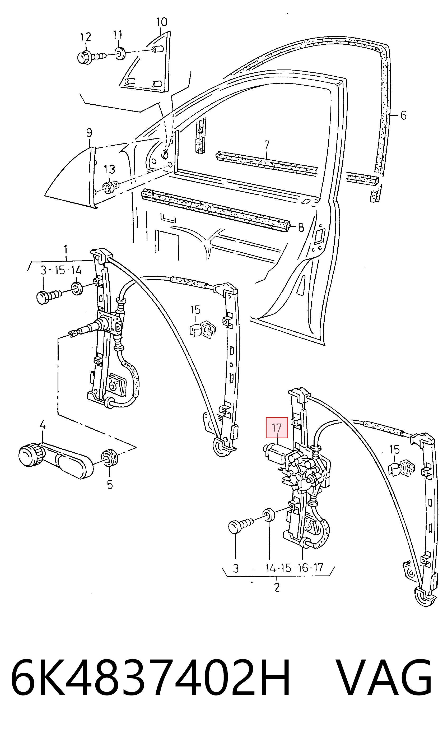 Do koszyka Mechanizm podnoszenia szyby drzwi przednich prawych Mercedes A  W168