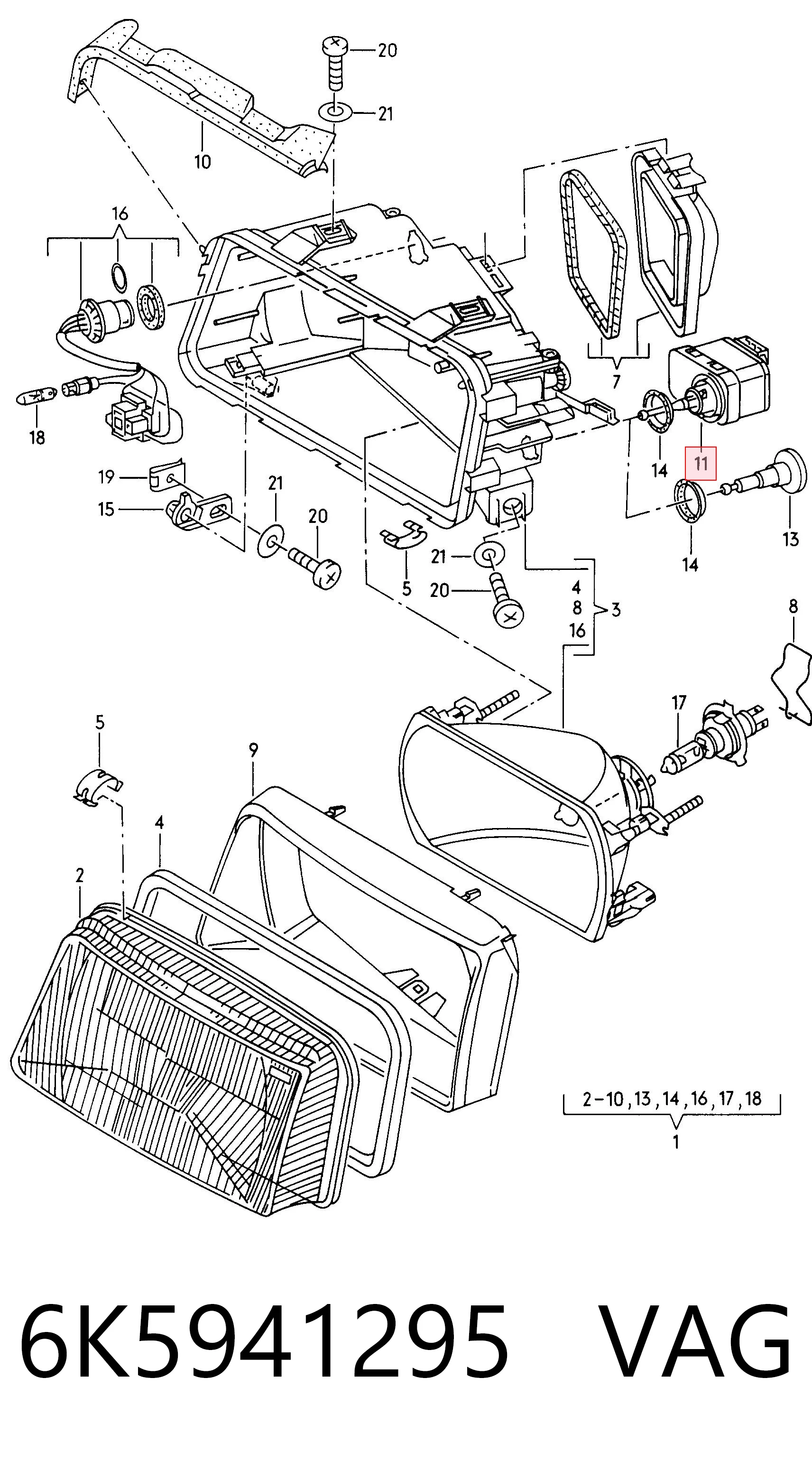 Korektor swiatel Volkswagen Caddy II awangarda (9K9) (1995 - 2004) cena, od 29,03 USD