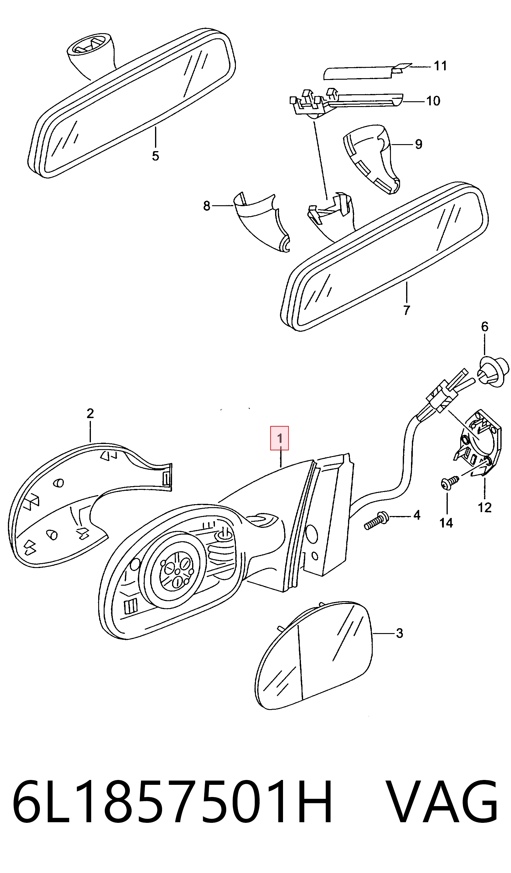 Do koszyka Lusterko wsteczne lewe Seat Ibiza III 6L1