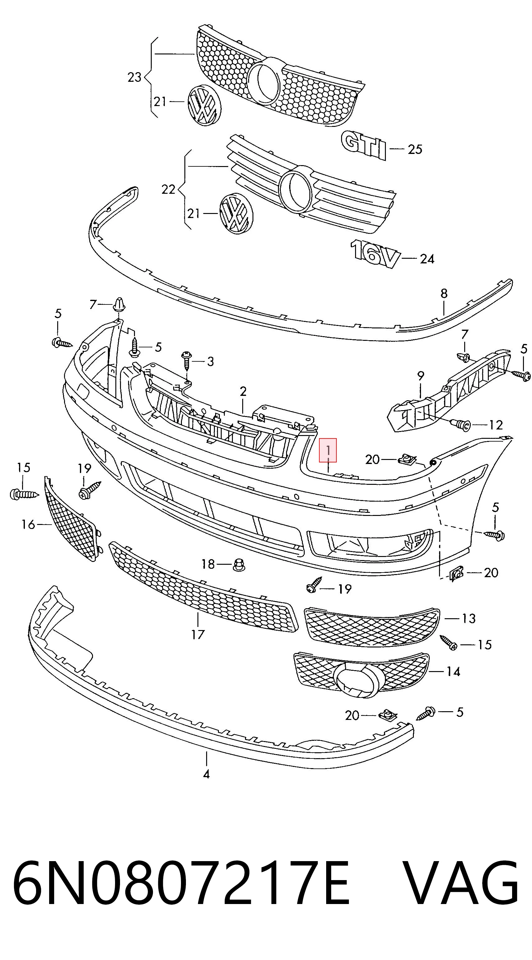 Zderzak przedni Volkswagen Polo III hatchback (6N2) (1999 - 2001) cena, od 172,16 USD