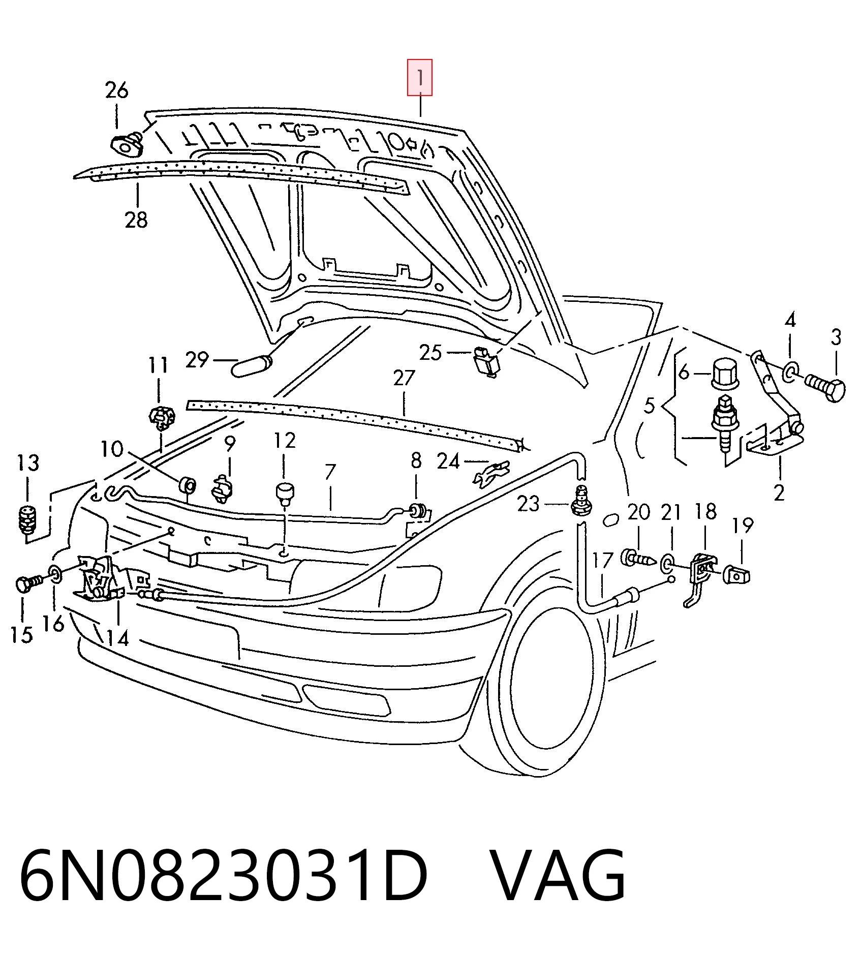 Maska silnika do Volkswagen Polo III 6N1