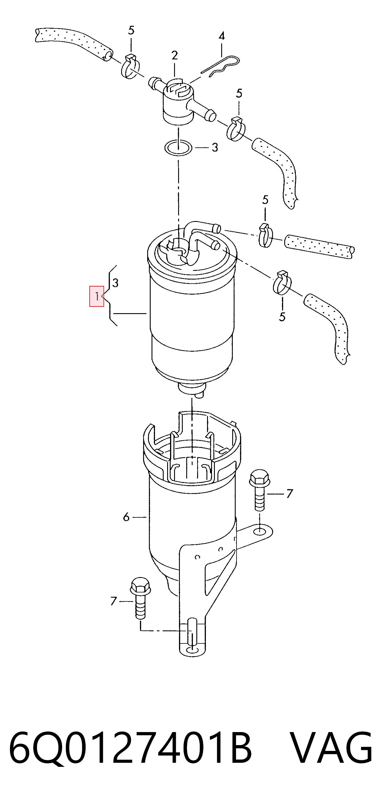 Filtr paliwa VAG 6Q0127401B