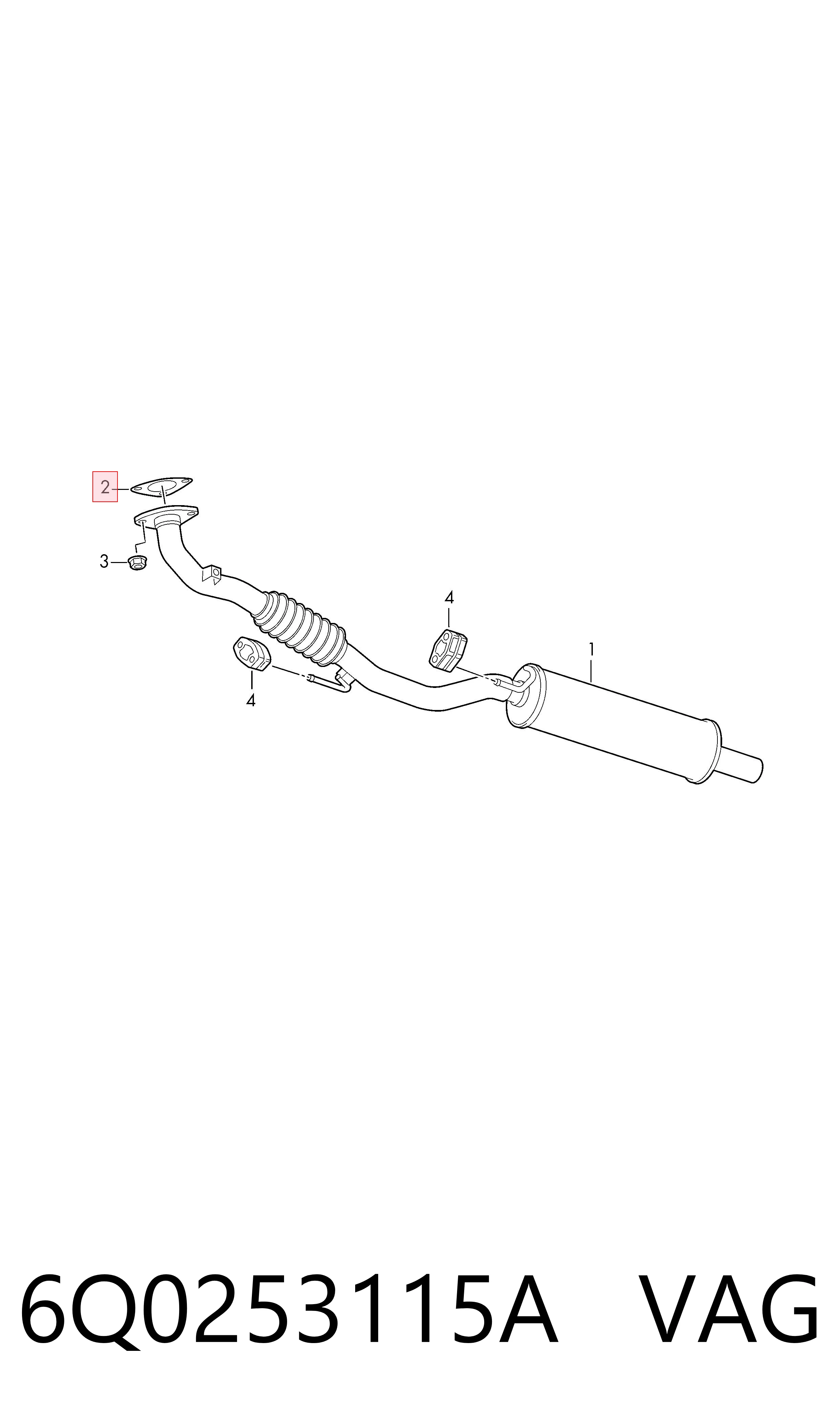 Uszczelka rury odbiornika tłumika VAG 6Q0253115A cena, od 8,21 USD