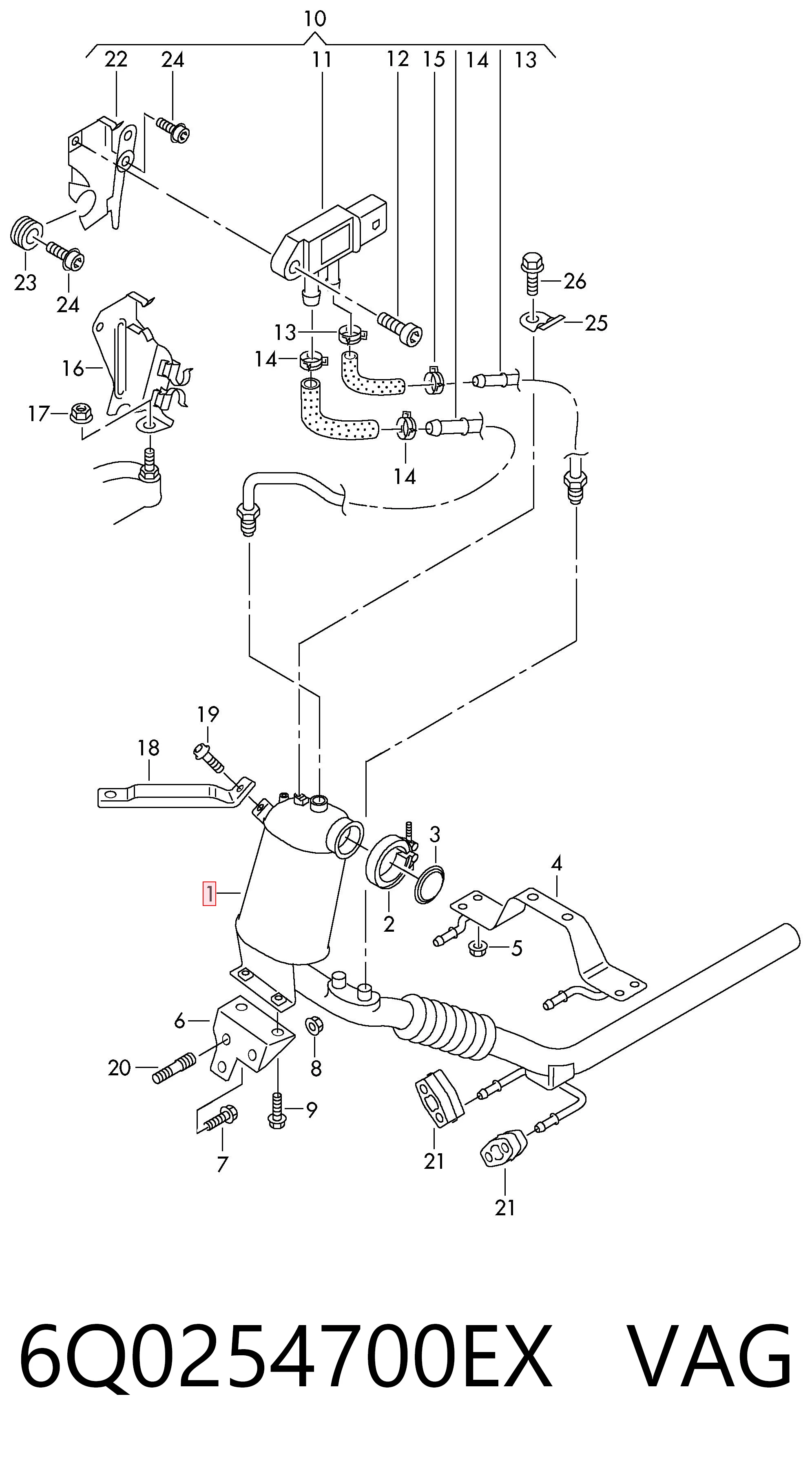 Filtr cząstek stałych układu wydechowego do Volkswagen Polo IV 9N, 9A