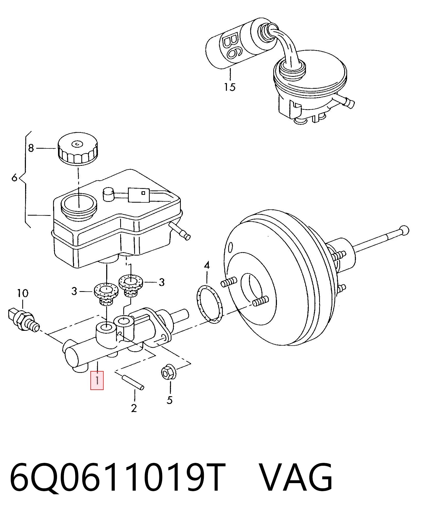 Do koszyka Główny cylinder hamulców Suzuki Grand Vitara  JB