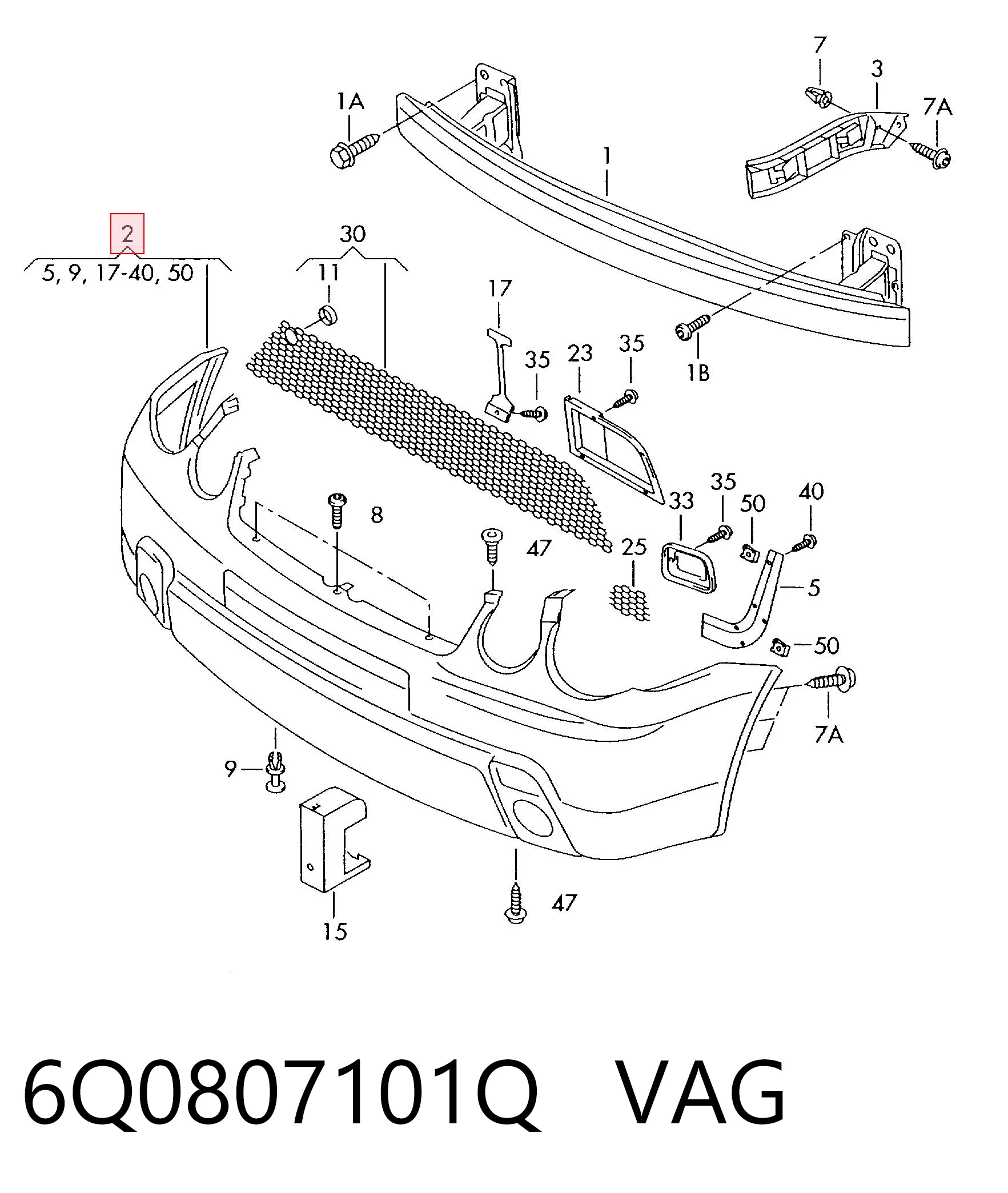 Zderzak przedni do Volkswagen Polo IV 9N, 9A