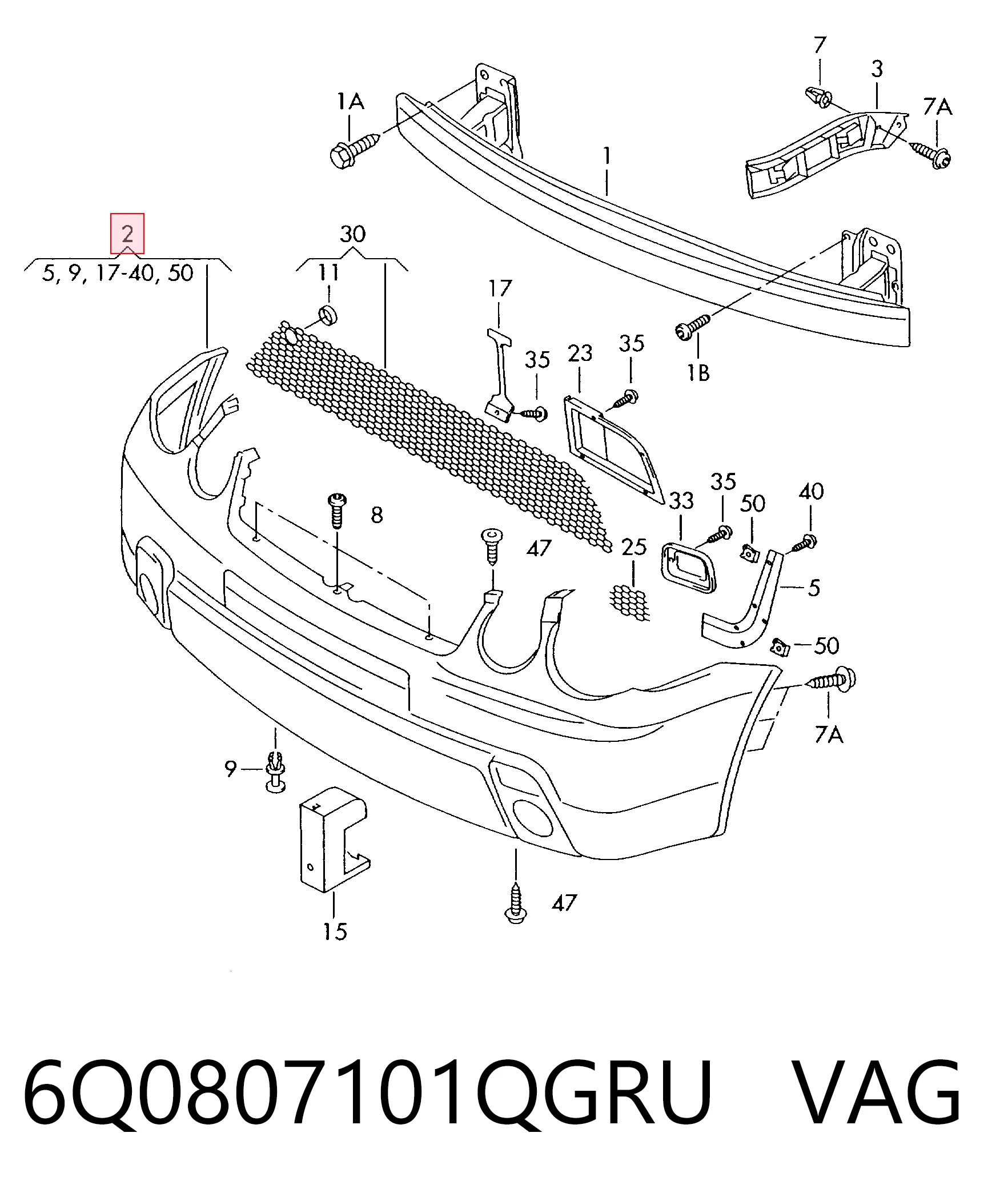 Zderzak przedni Volkswagen Polo IV hatchback (9N, 9A) (2001 - 2014) cena, od 263,90 USD