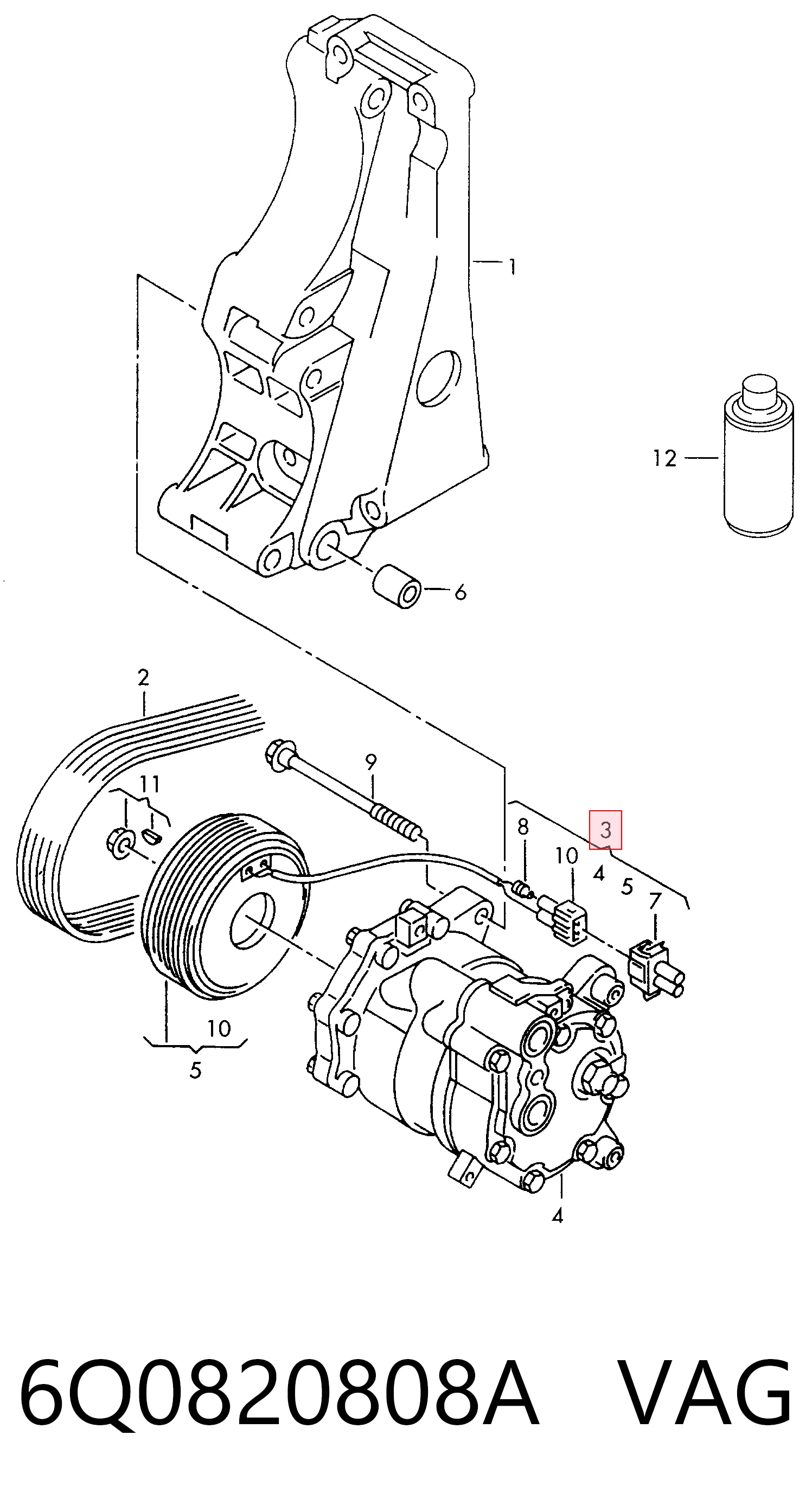 6Q0820808A VAG Sprężarka klimatyzacji