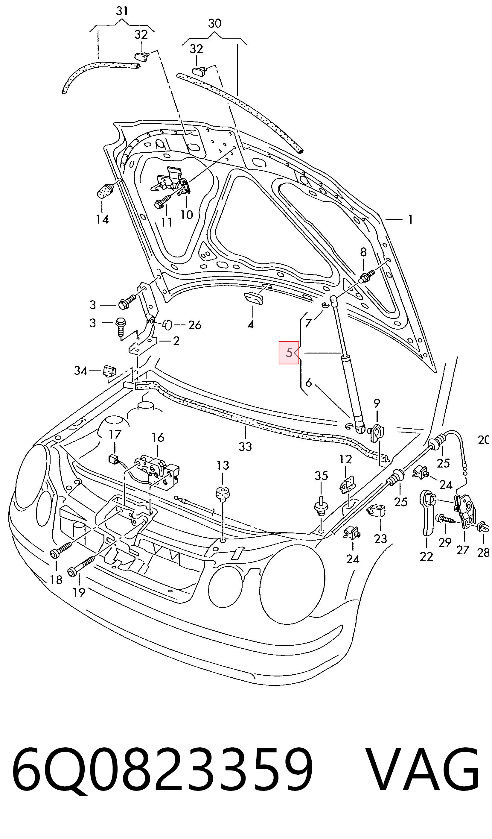 Amortyzator maski Volkswagen Polo IV hatchback (9N, 9A) (2001 - 2014) cena, od 16,85 USD