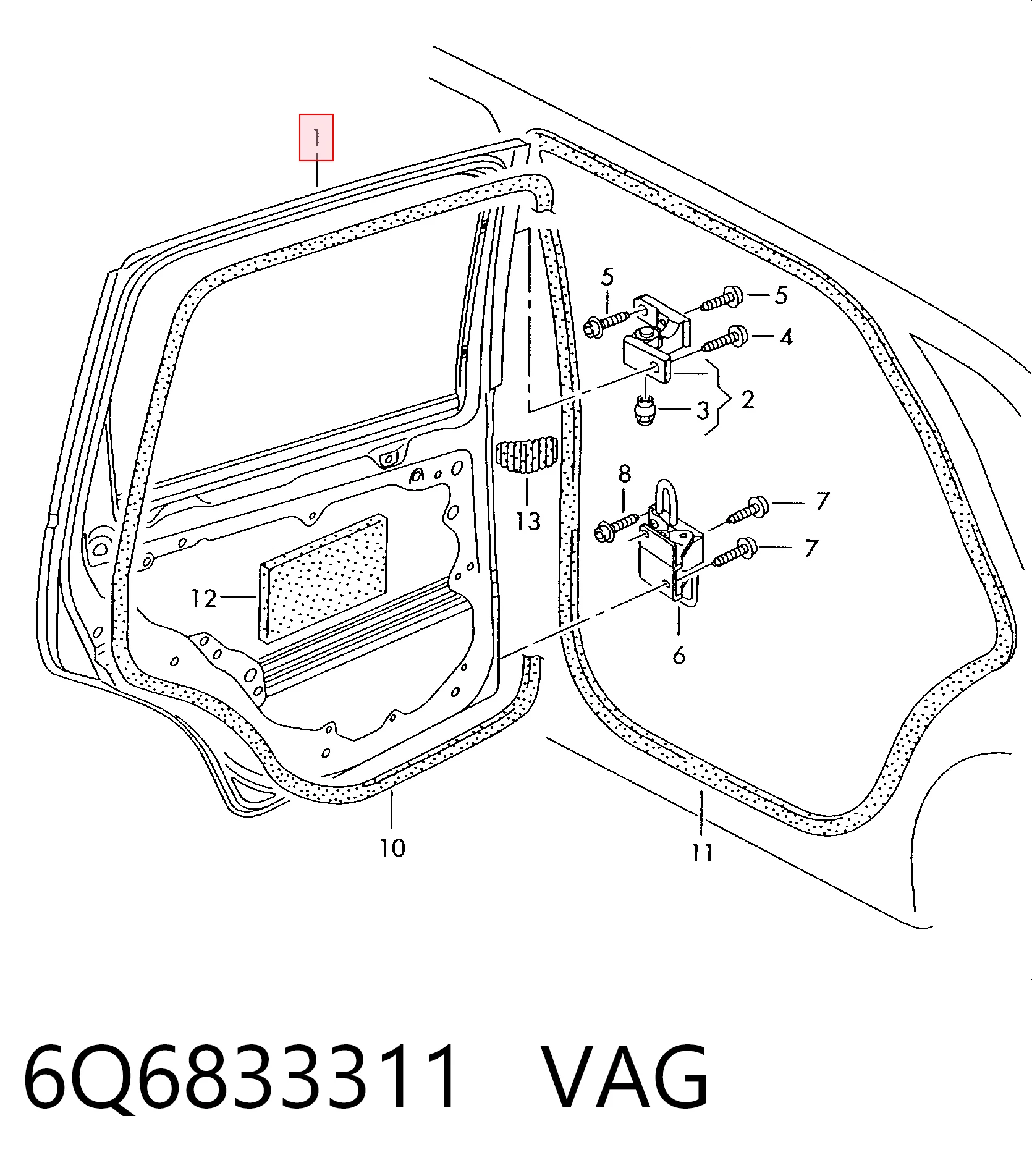 Drzwi tylne lewe do Volkswagen Polo IV 9N, 9A