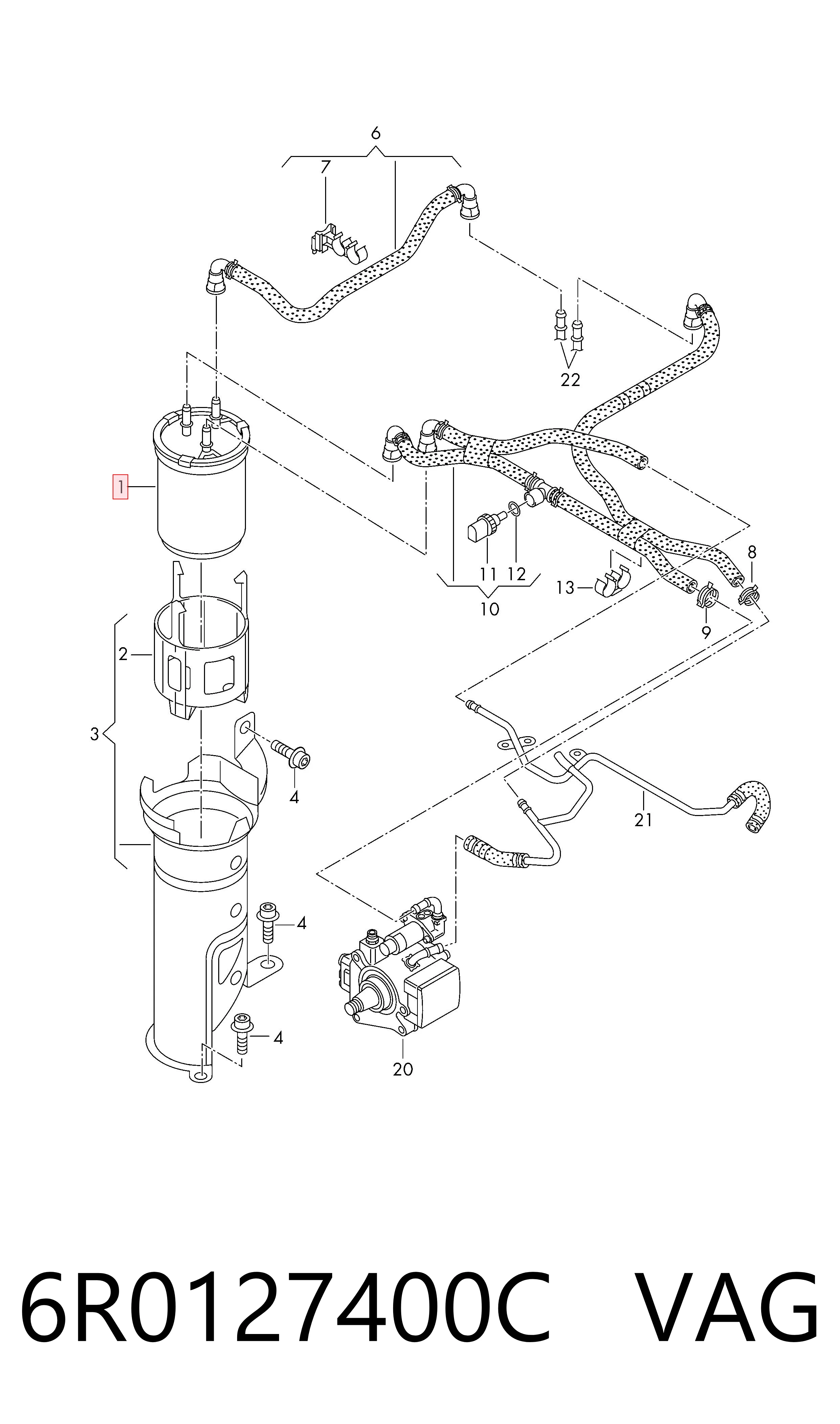 6R0127400C VAG Filtr paliwa