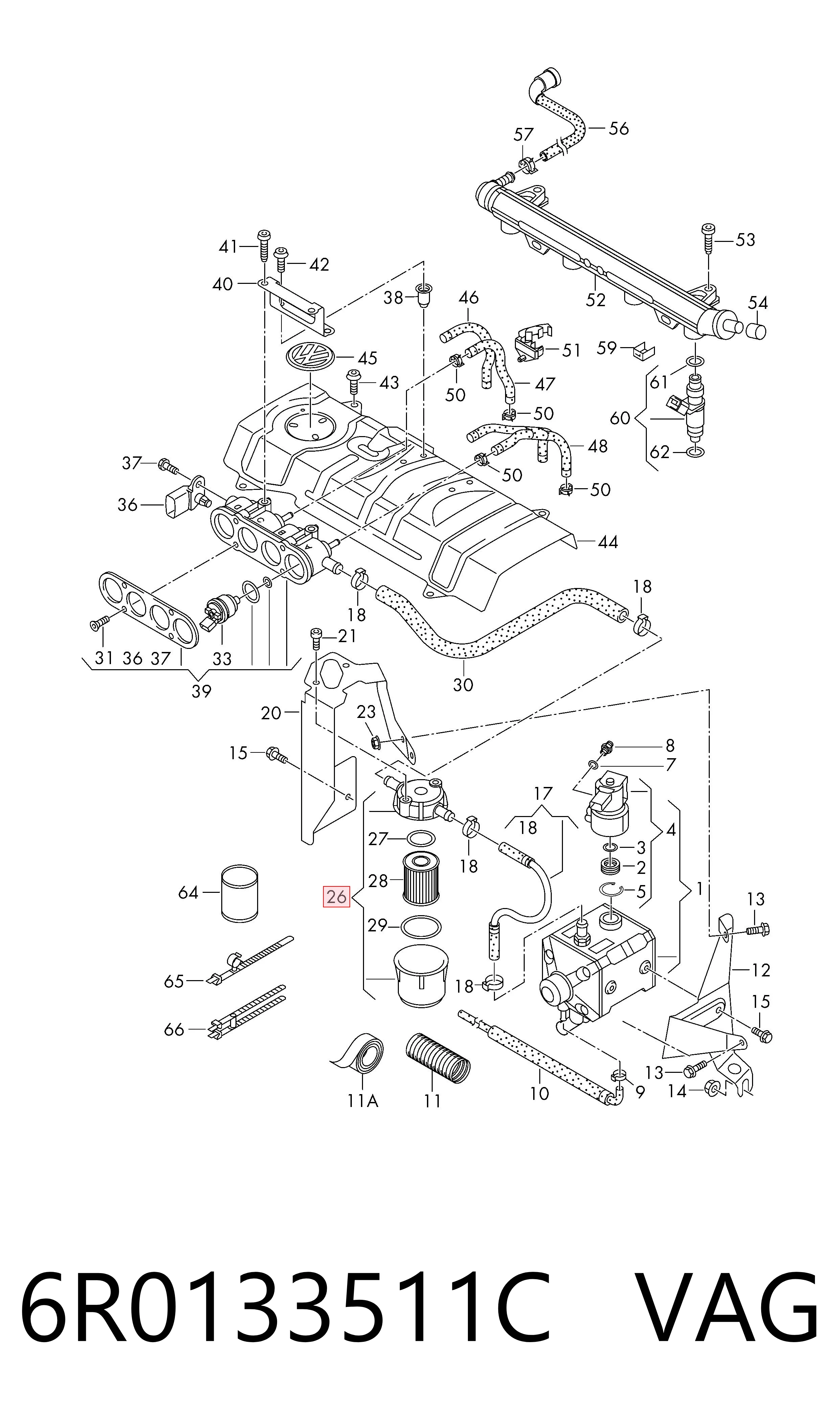 6R0133511C VAG Filtr paliwa