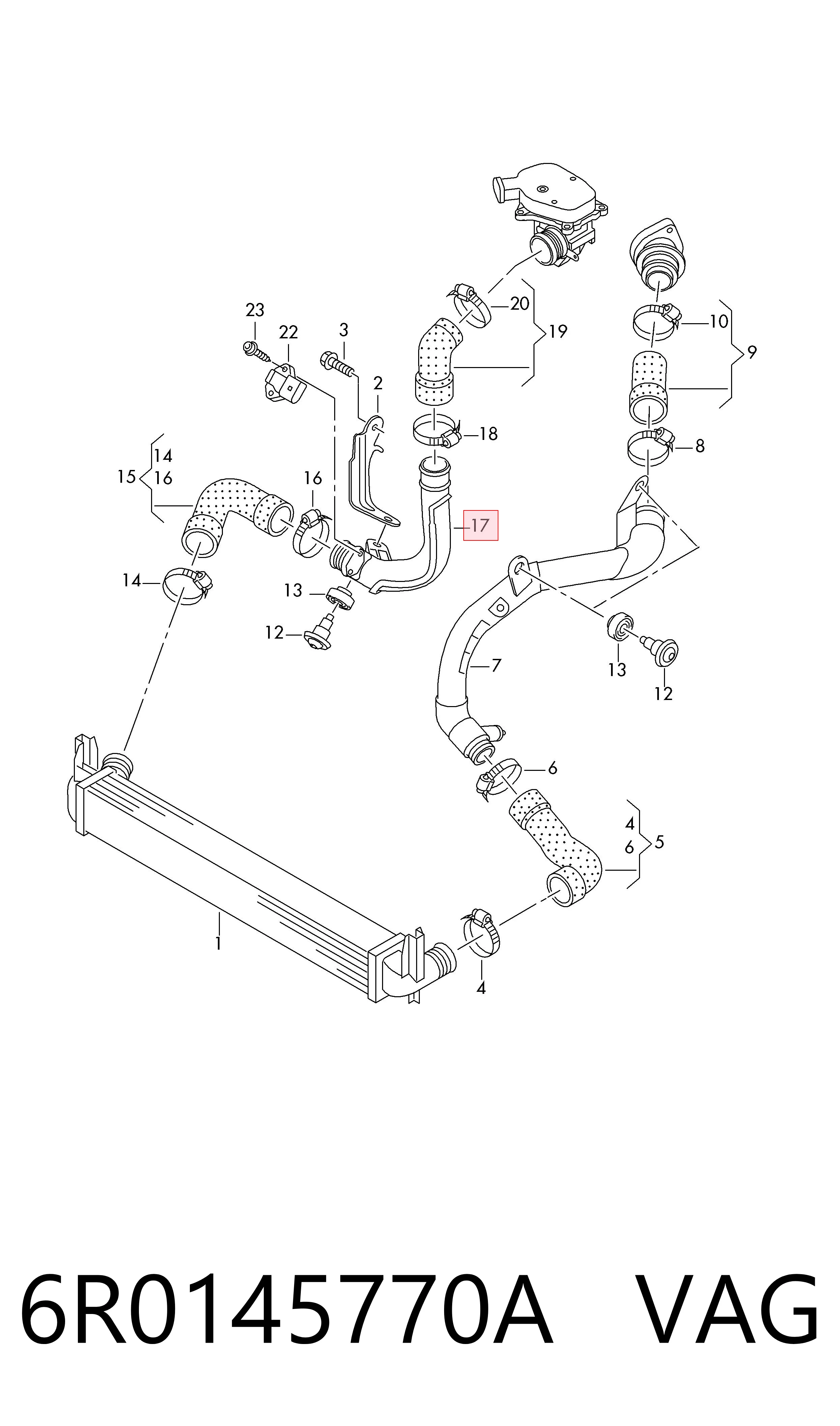 6R0145770A VAG Przewód (króciec) intercoolera