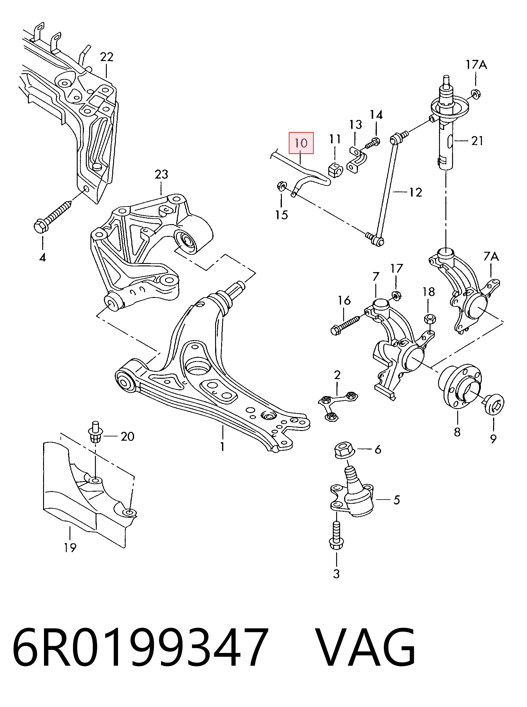 Stabilizator przedni Volkswagen Polo V