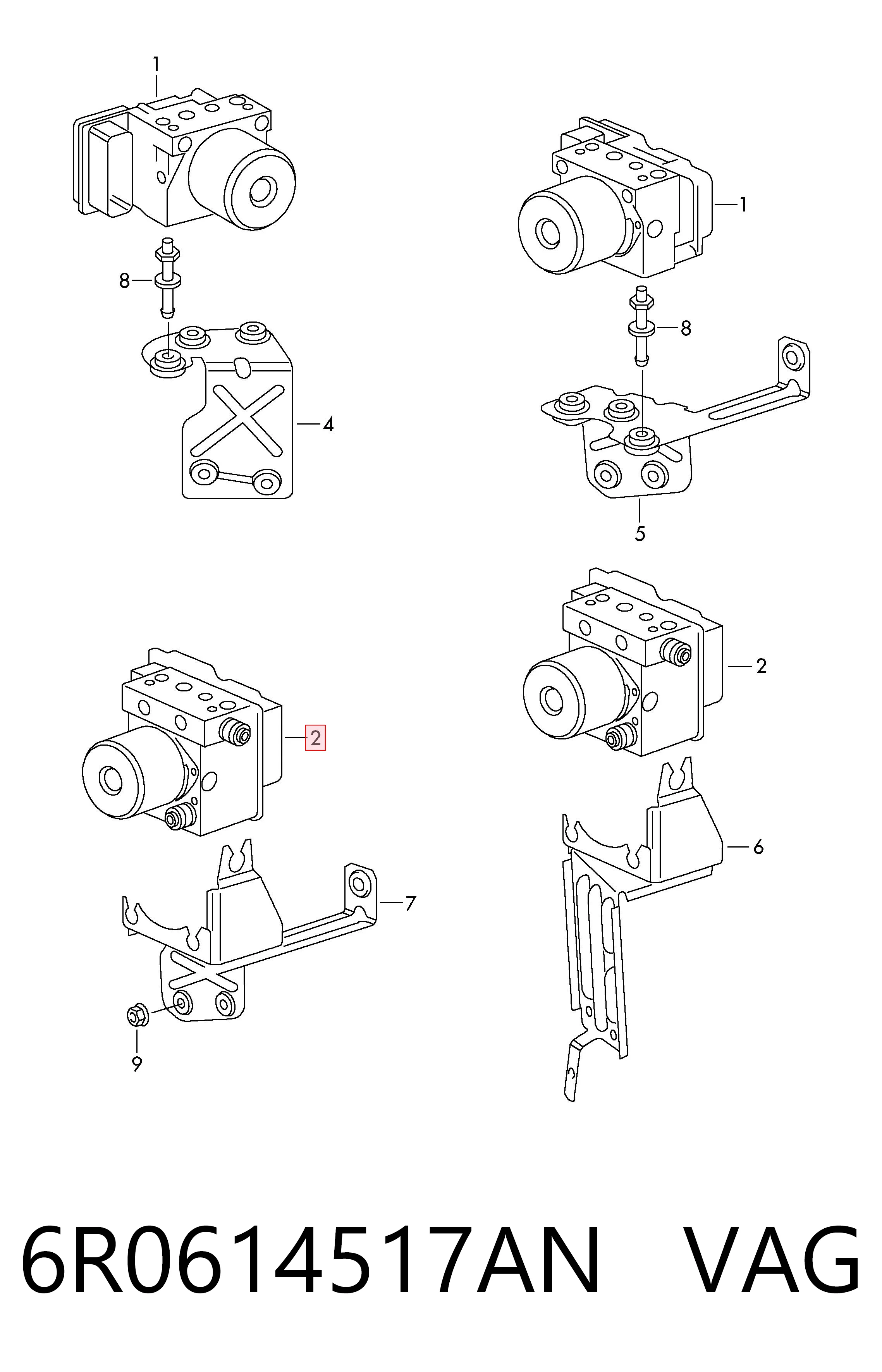 Sterownik ABS  hydrauliczny do Volkswagen Polo V 6R1, 6C1