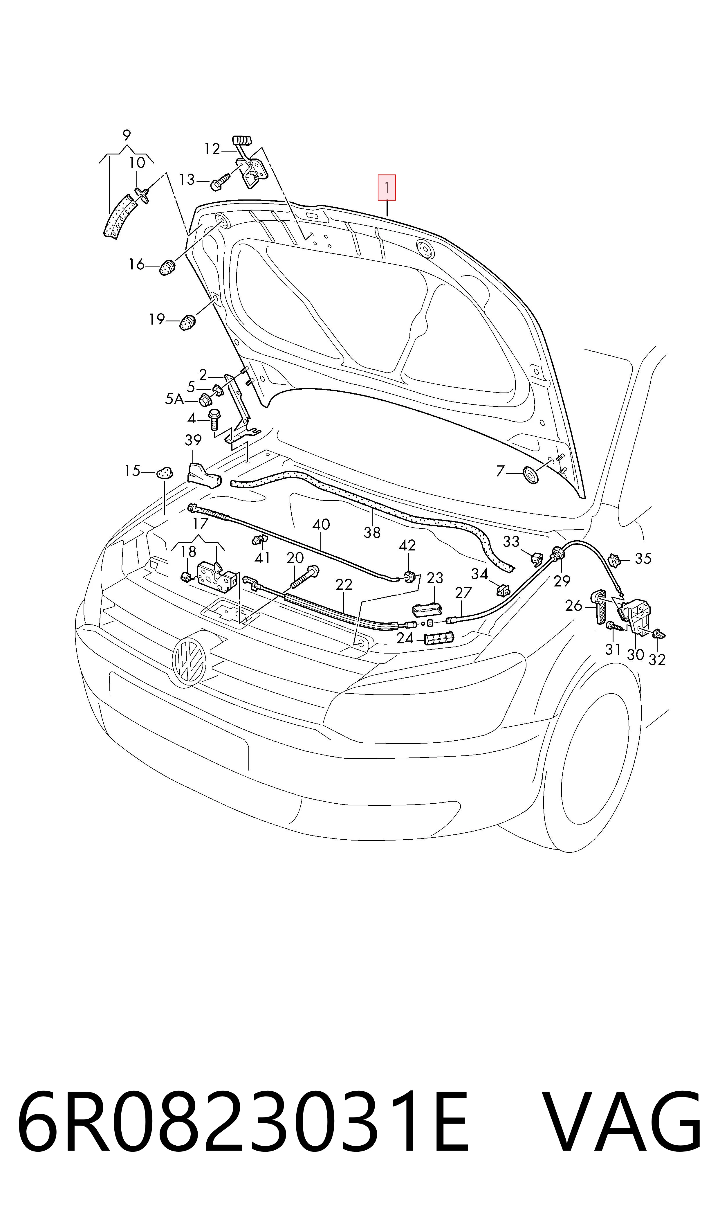 Maska silnika Volkswagen Polo V hatchback (6R1, 6C1) (2009 - 2022) cena, od 398,40 USD