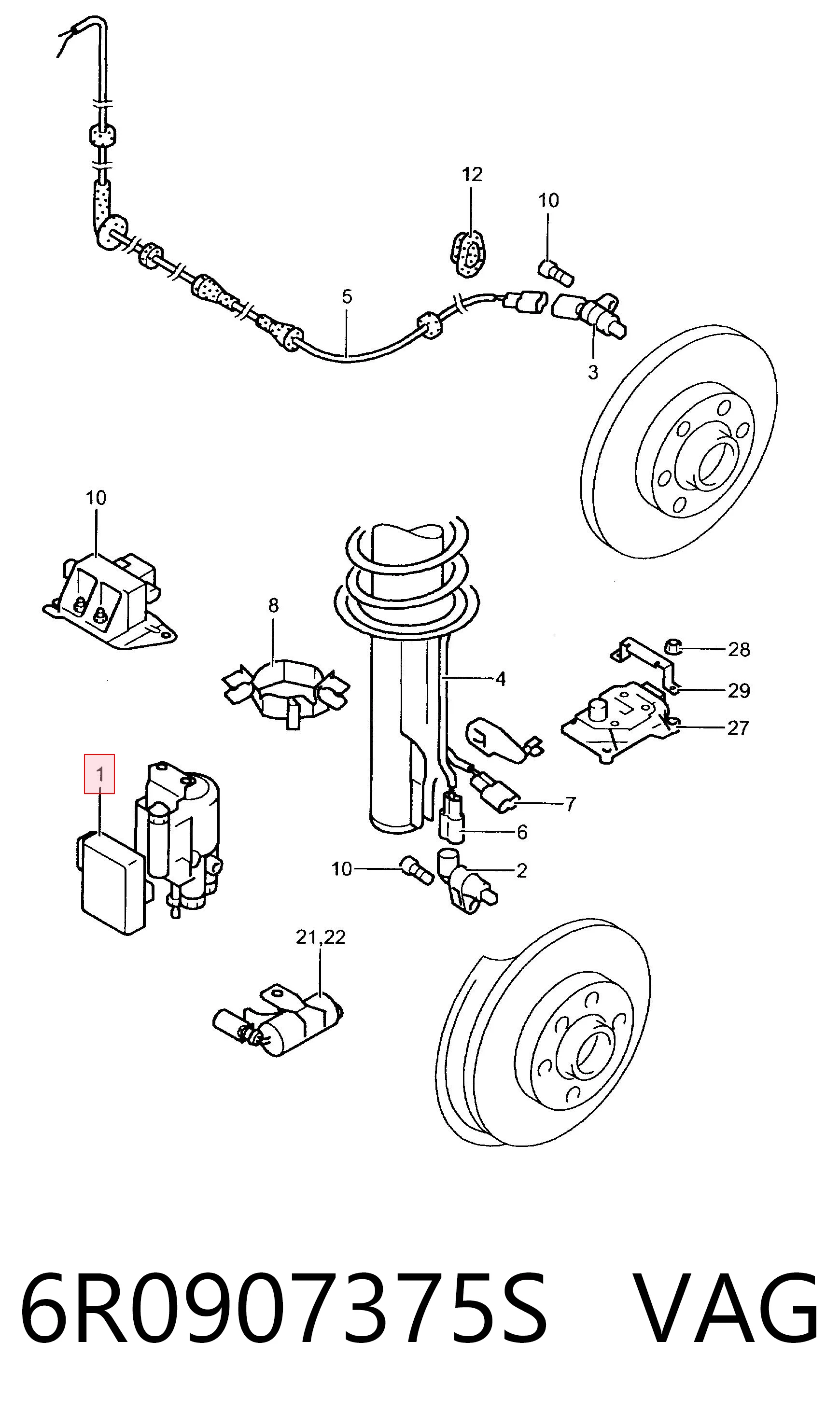 6R0907375S VAG Sterownik ABS  hydrauliczny