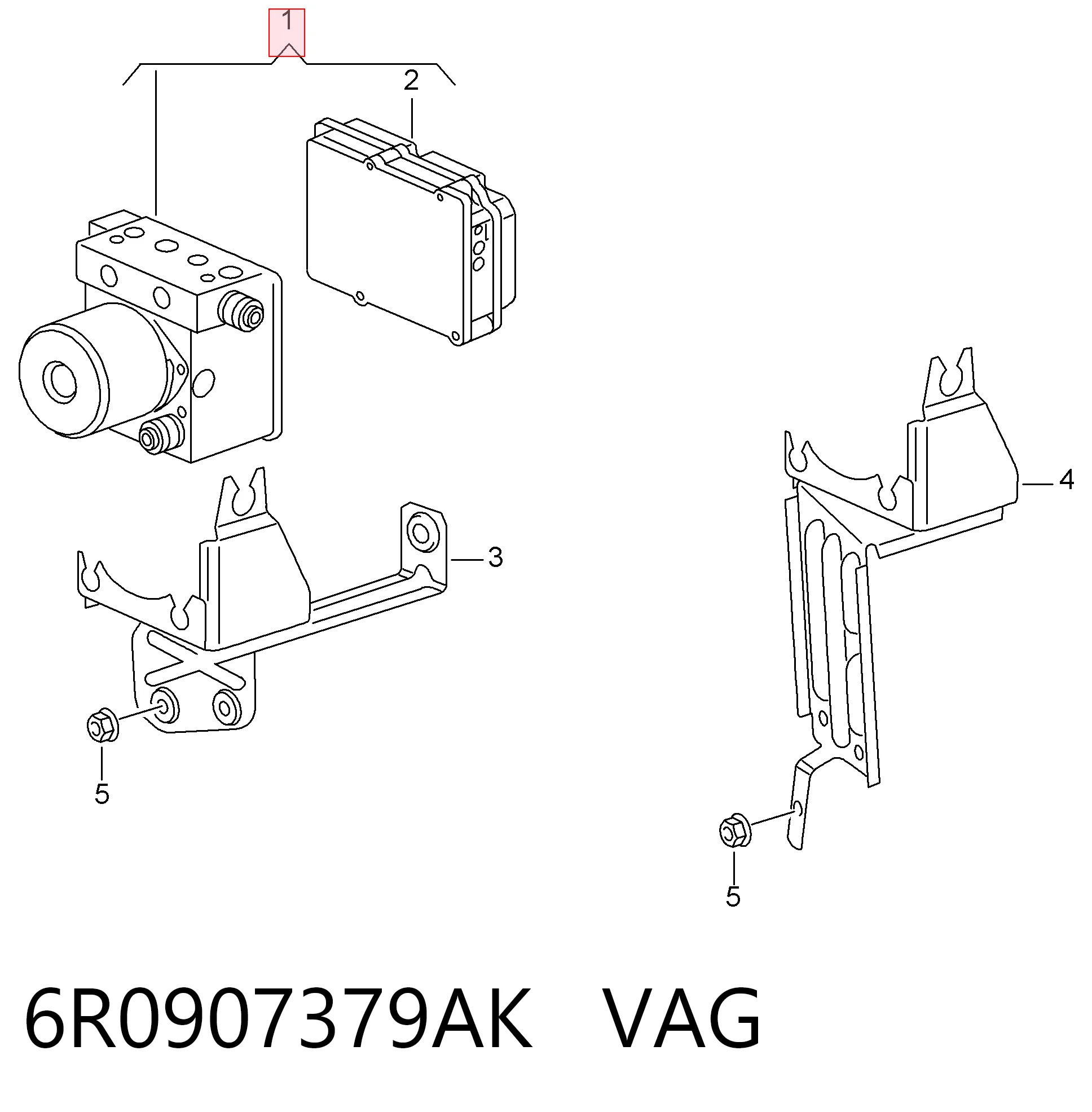  Sterownik ABS  hydrauliczny Volkswagen Polo 5